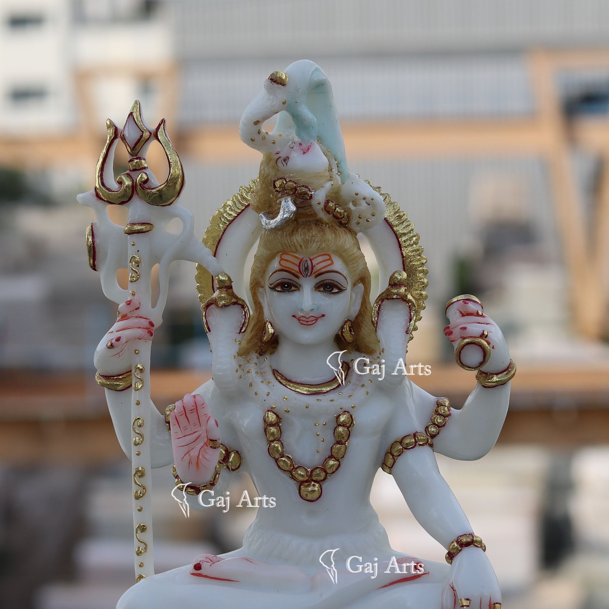 White Marble Lord Shiva Statue | 10 Inch
