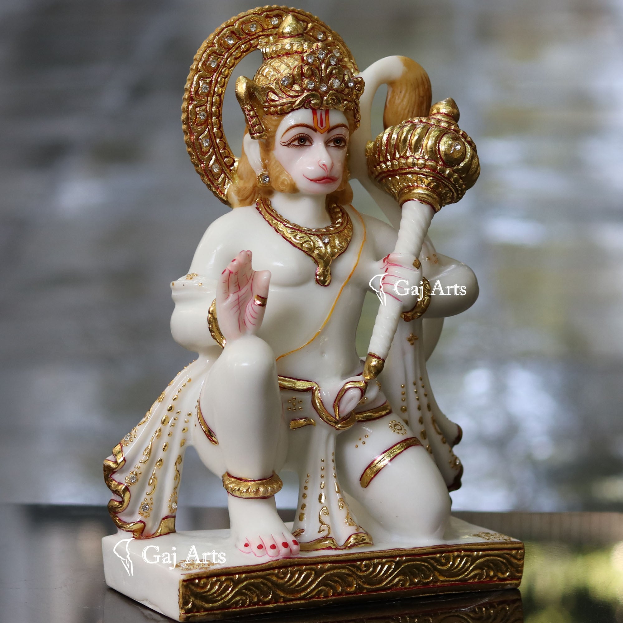 Ethiopia Marble Hanuman Ji Idol | 12 Inch