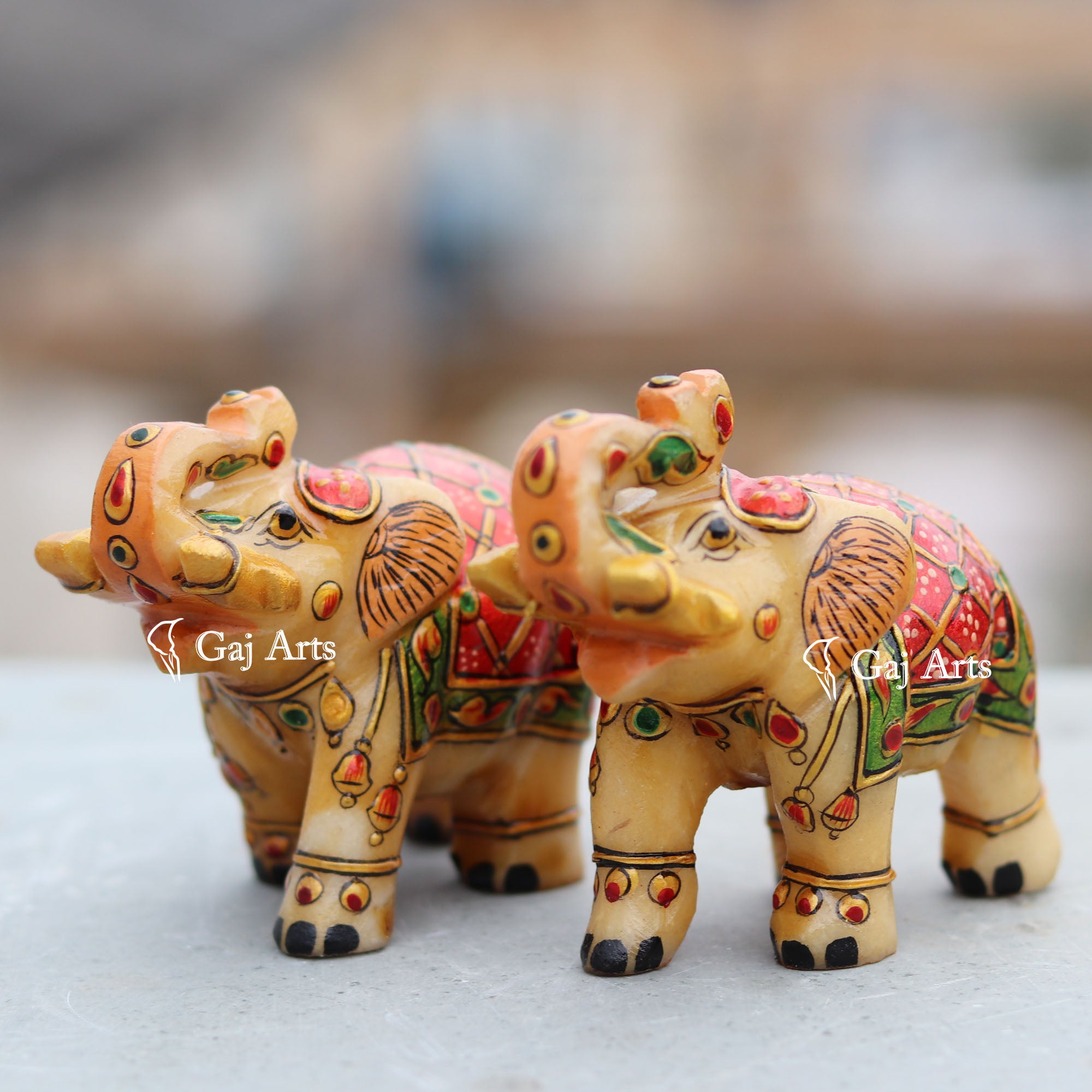 White Marble Elephant Idol | 3 Inch