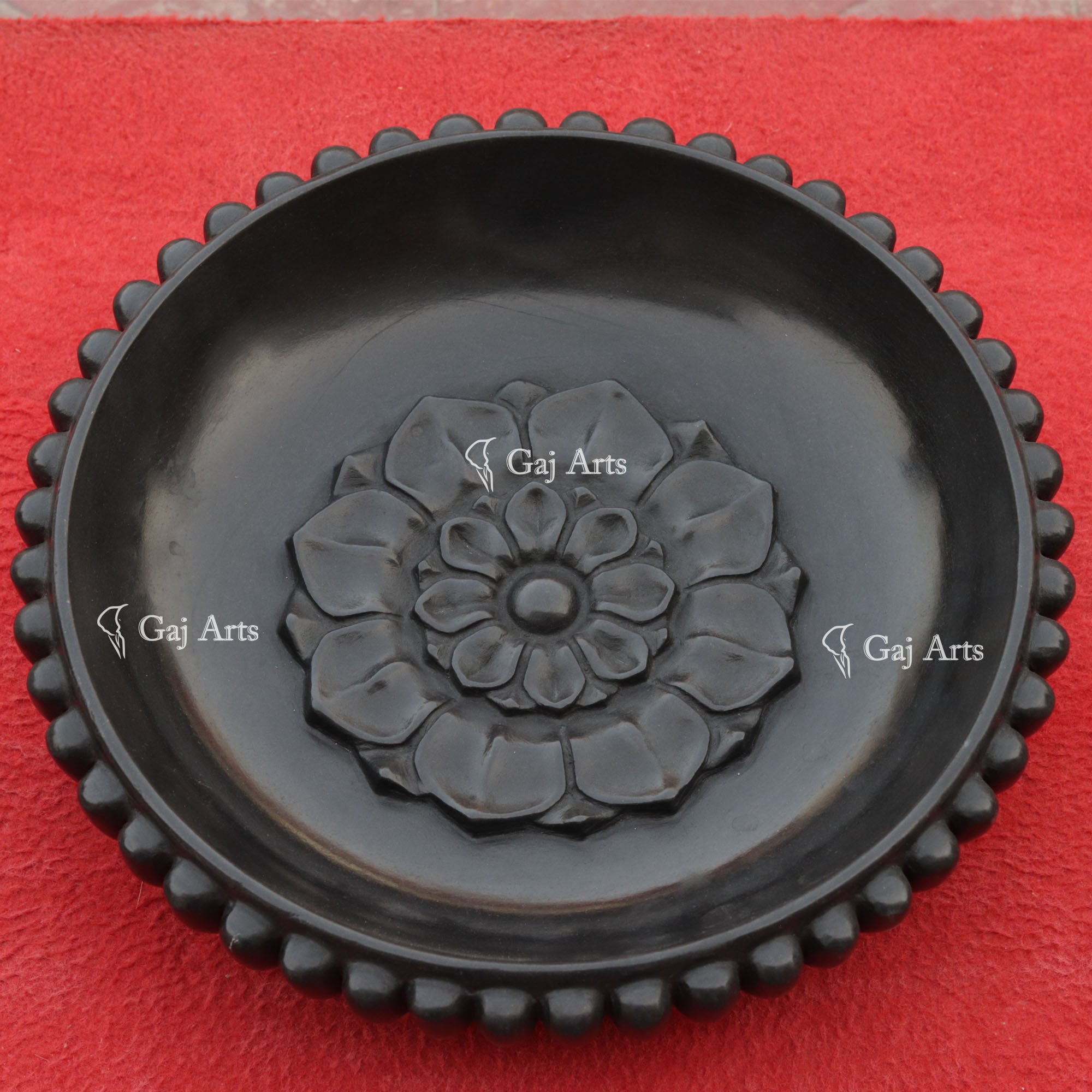 Black Marble Luxury Flower Bowl | 15 Inch