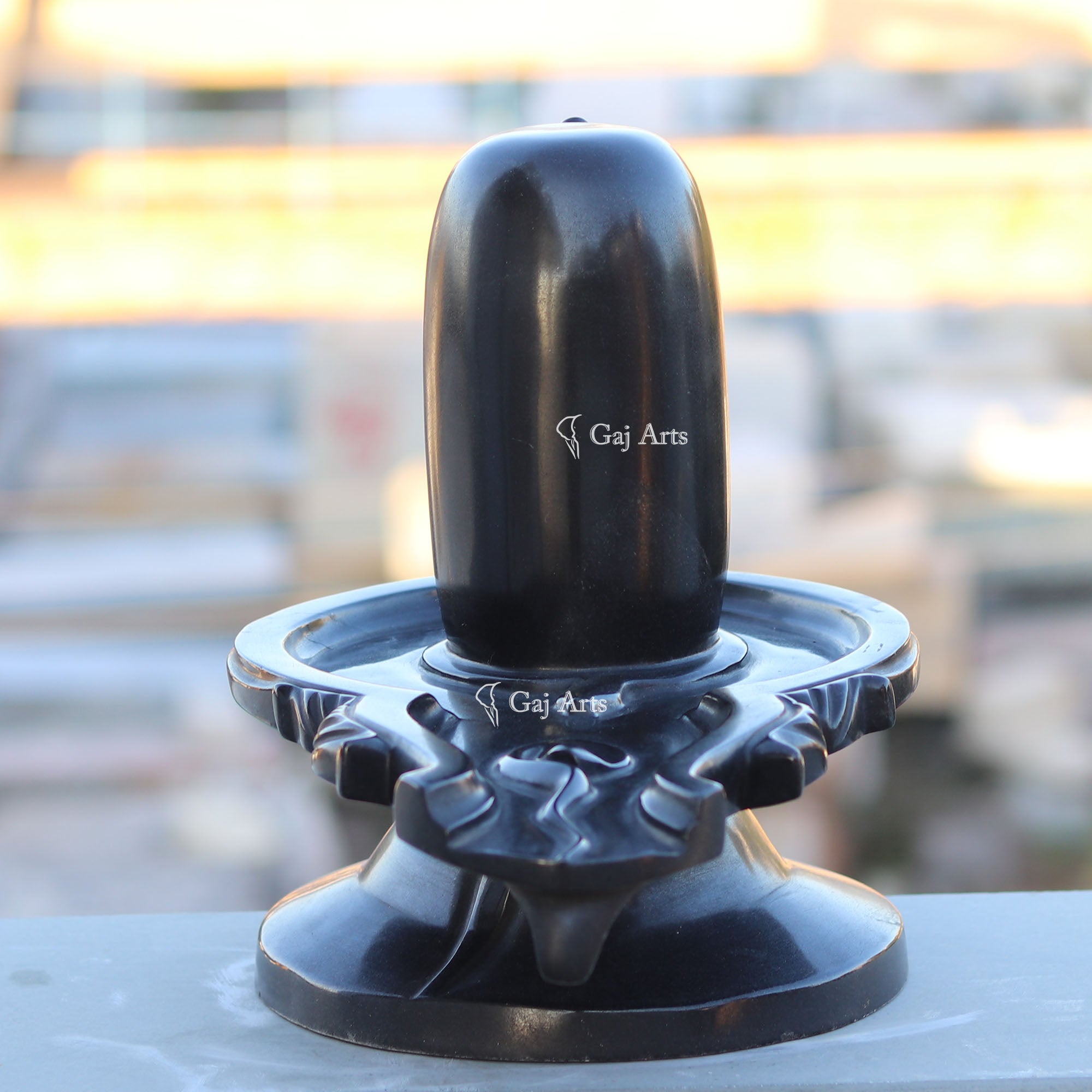 Rajasthan Black Marble Shivling | 12 Inch