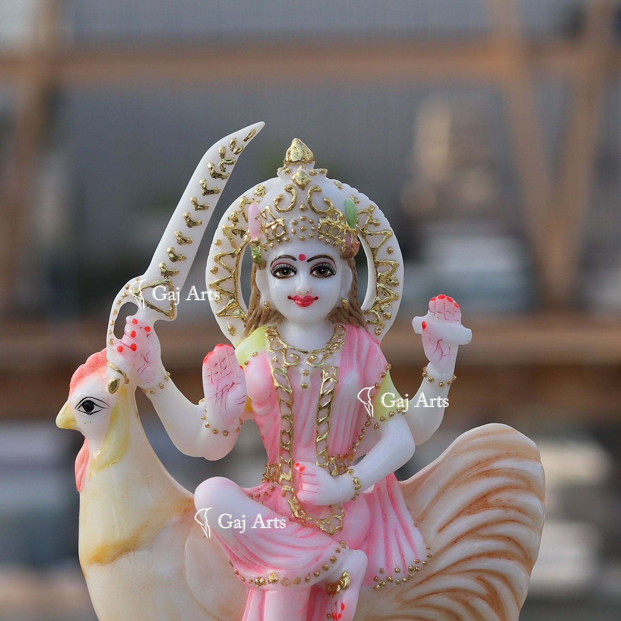 White Marble Bahu Charni Mata Idol | 9 Inch