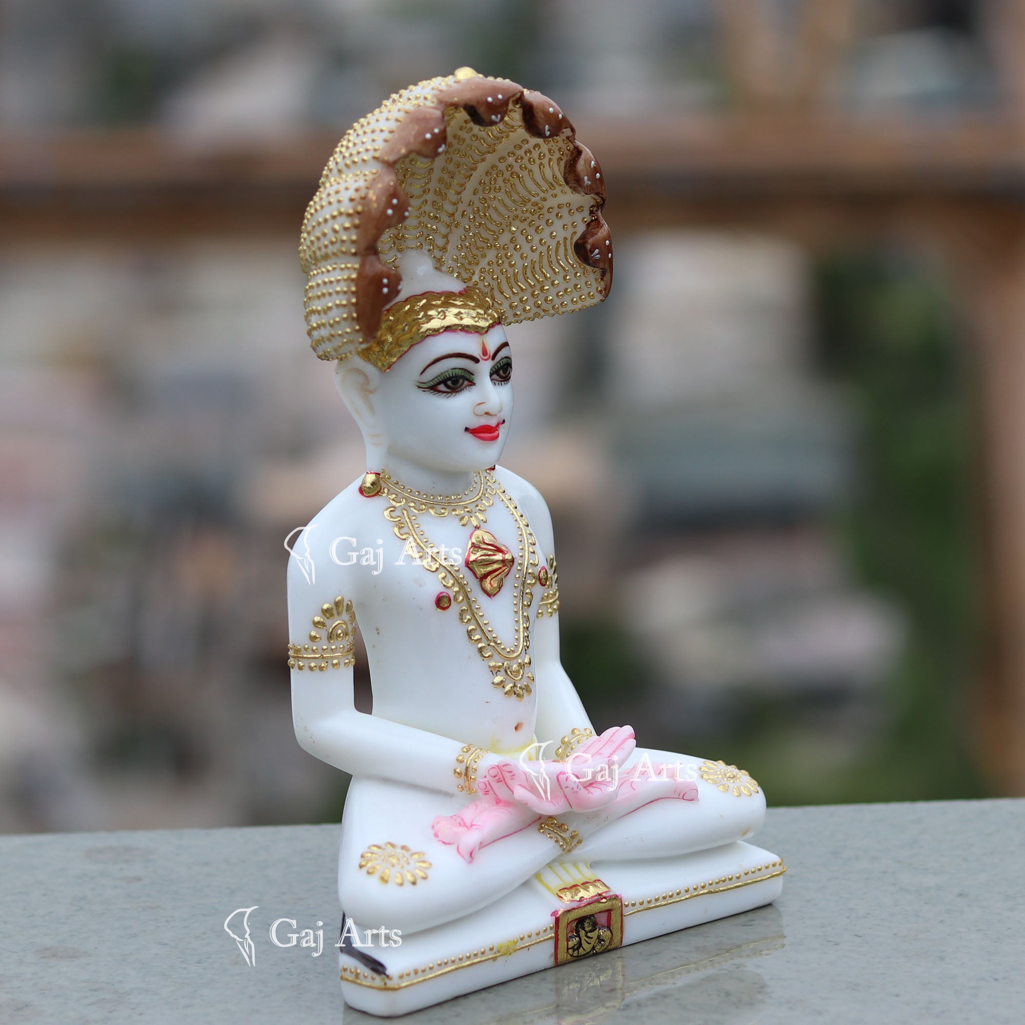 Marble Ethiopia Parshwanath Ji Idol | 9 Inch