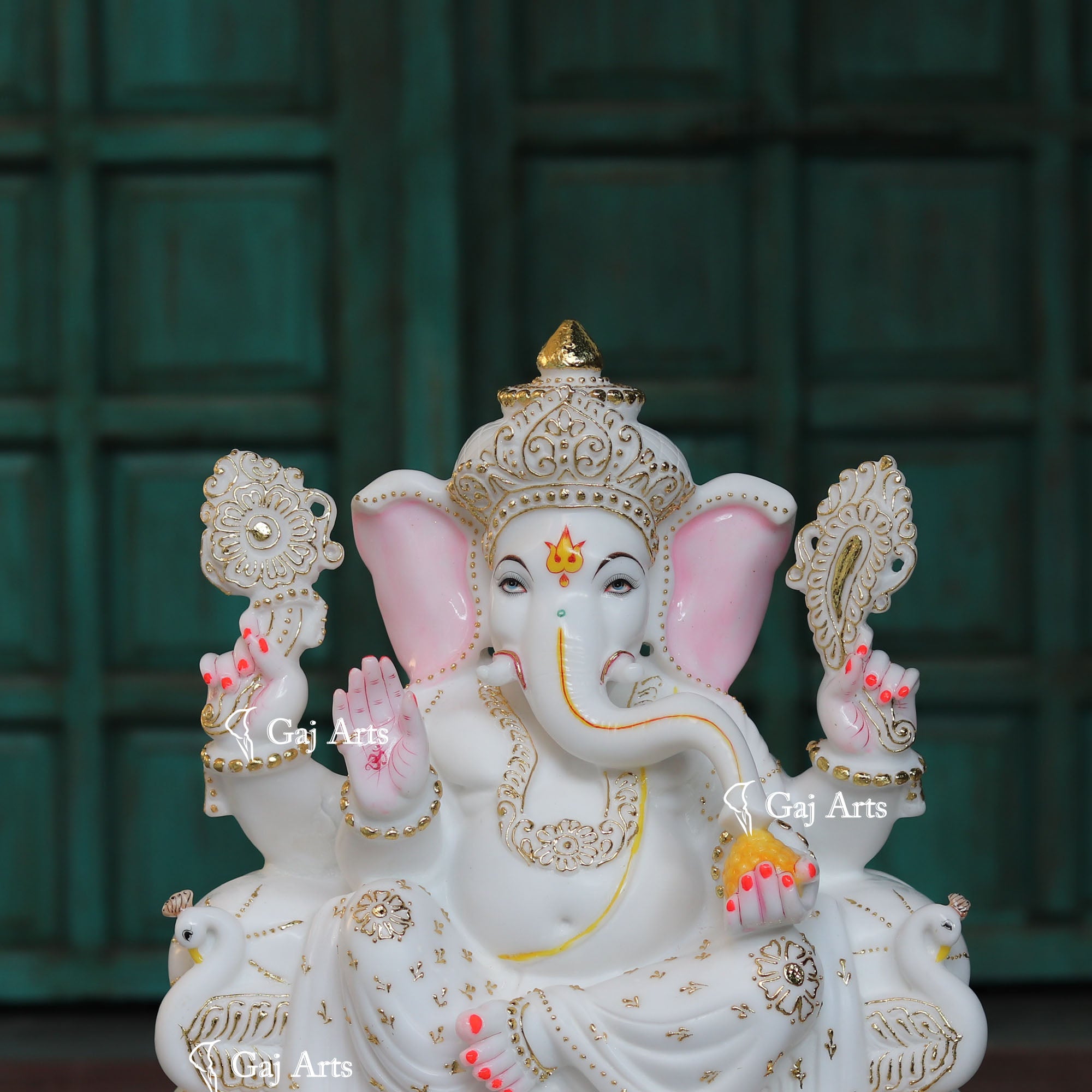 White Marble Ethiopia Ganesh Statue | 24 Inch