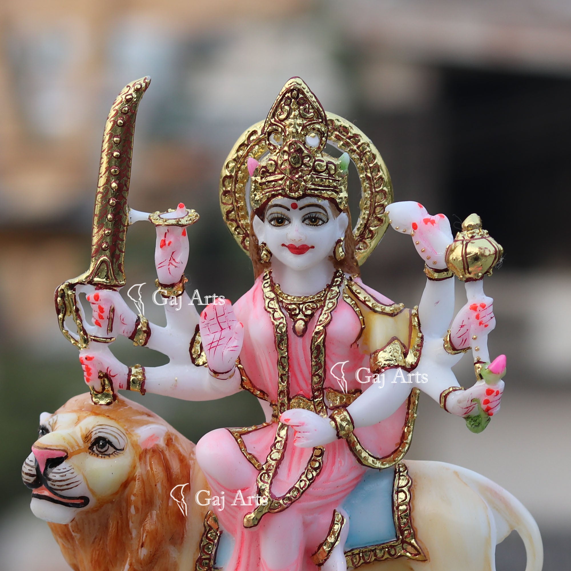 Marble Durga Mata Statue | 9 Inch