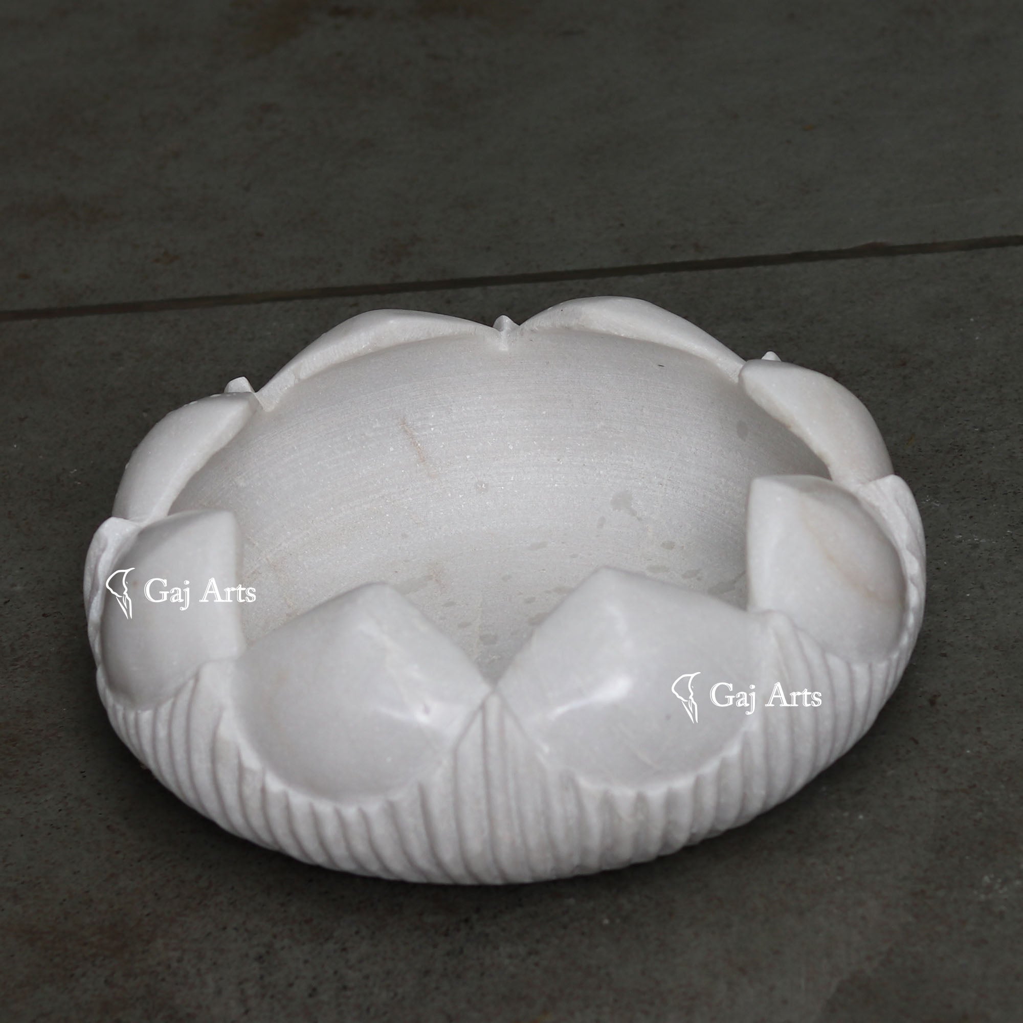 White Marble Flower Bowl | 12 Inch