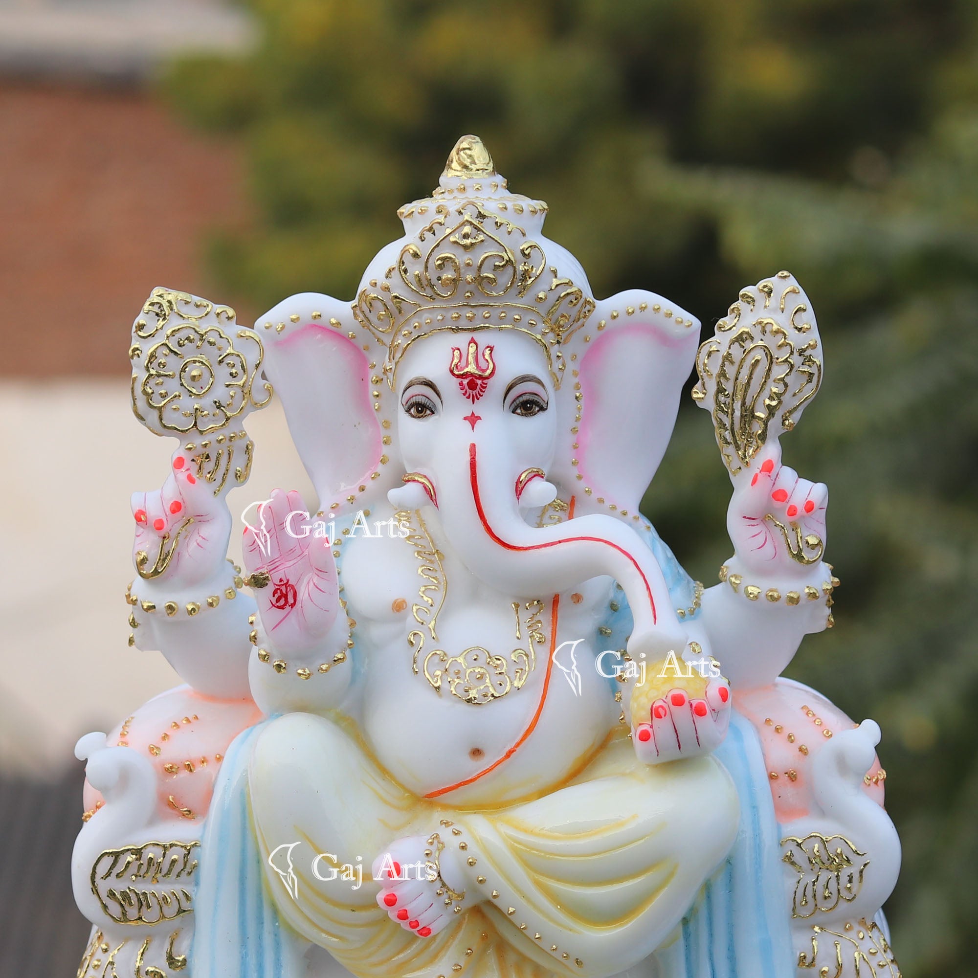 White Marble Ganesh Statue | 12 Inch