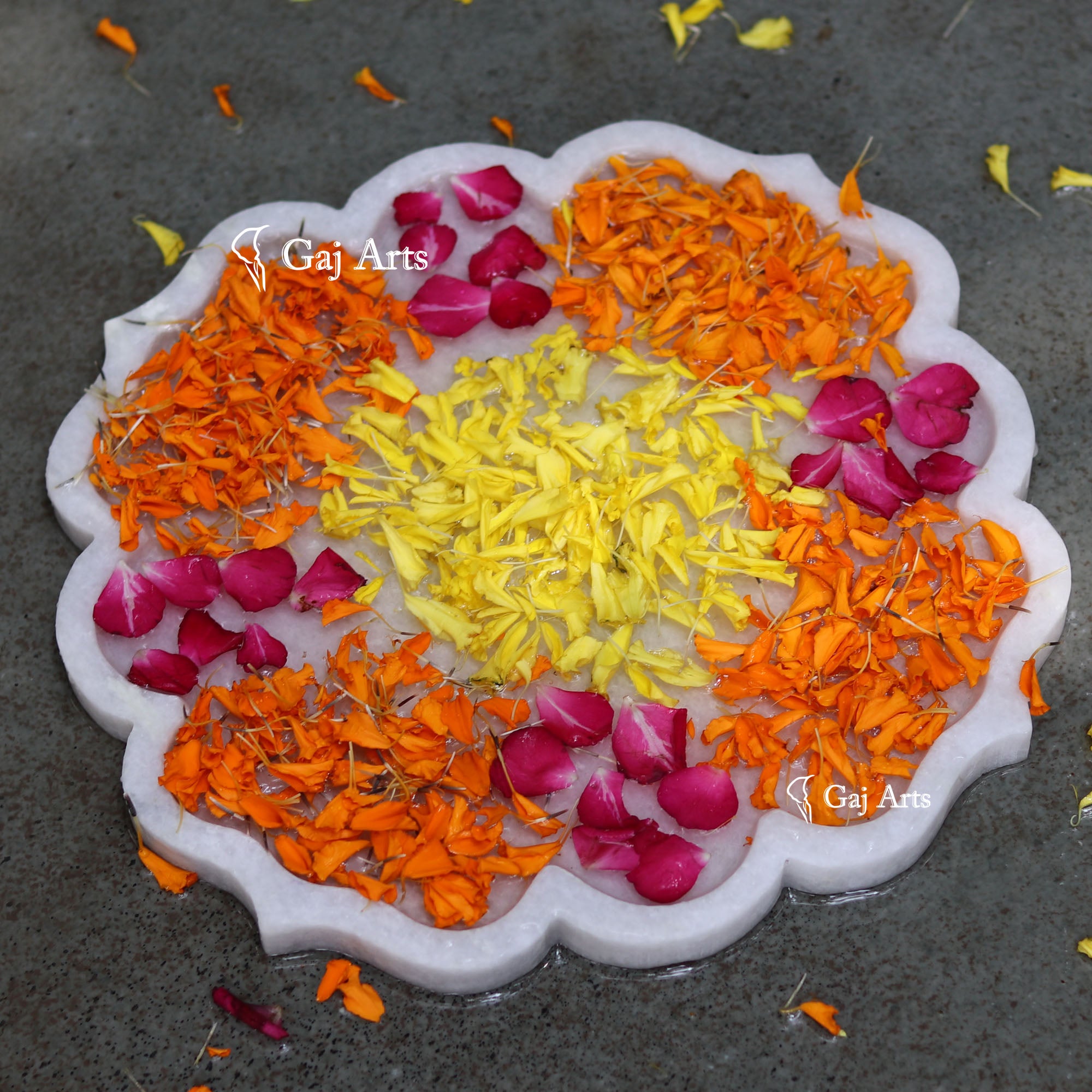 White Marble Signature Flower Bowl | 12 Inch