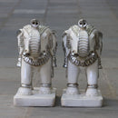 White Marble Korean Silver Elephant Statue | 24 Inch