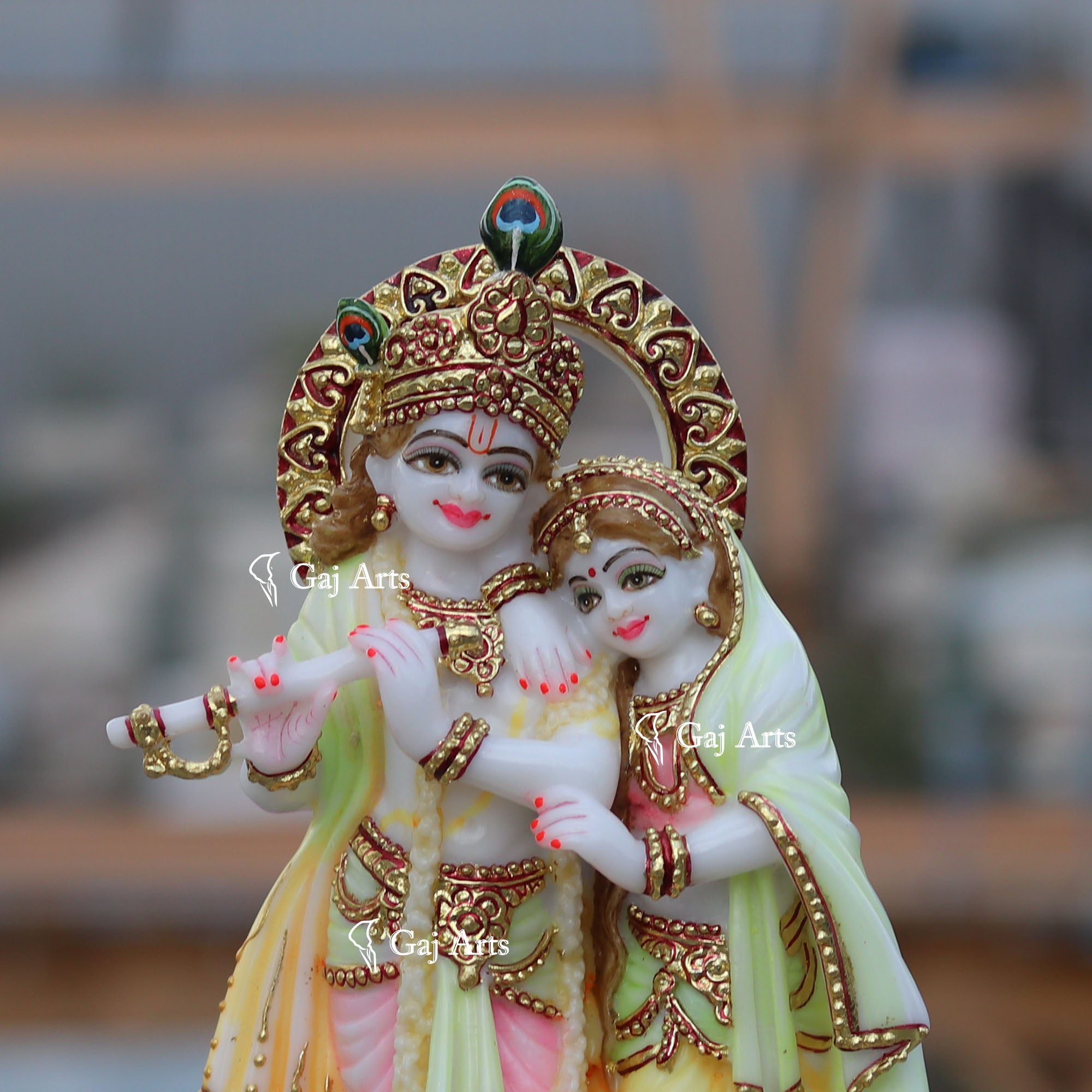 White Marble Ethiopia Radha Krishna Jodi | 12 Inch