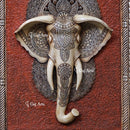 Antique Finish Elephant Face Wall Panel  | 48 Inch