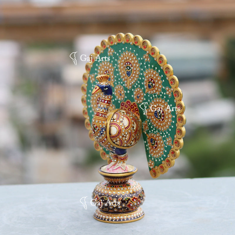 Wooden Peacock 7"
