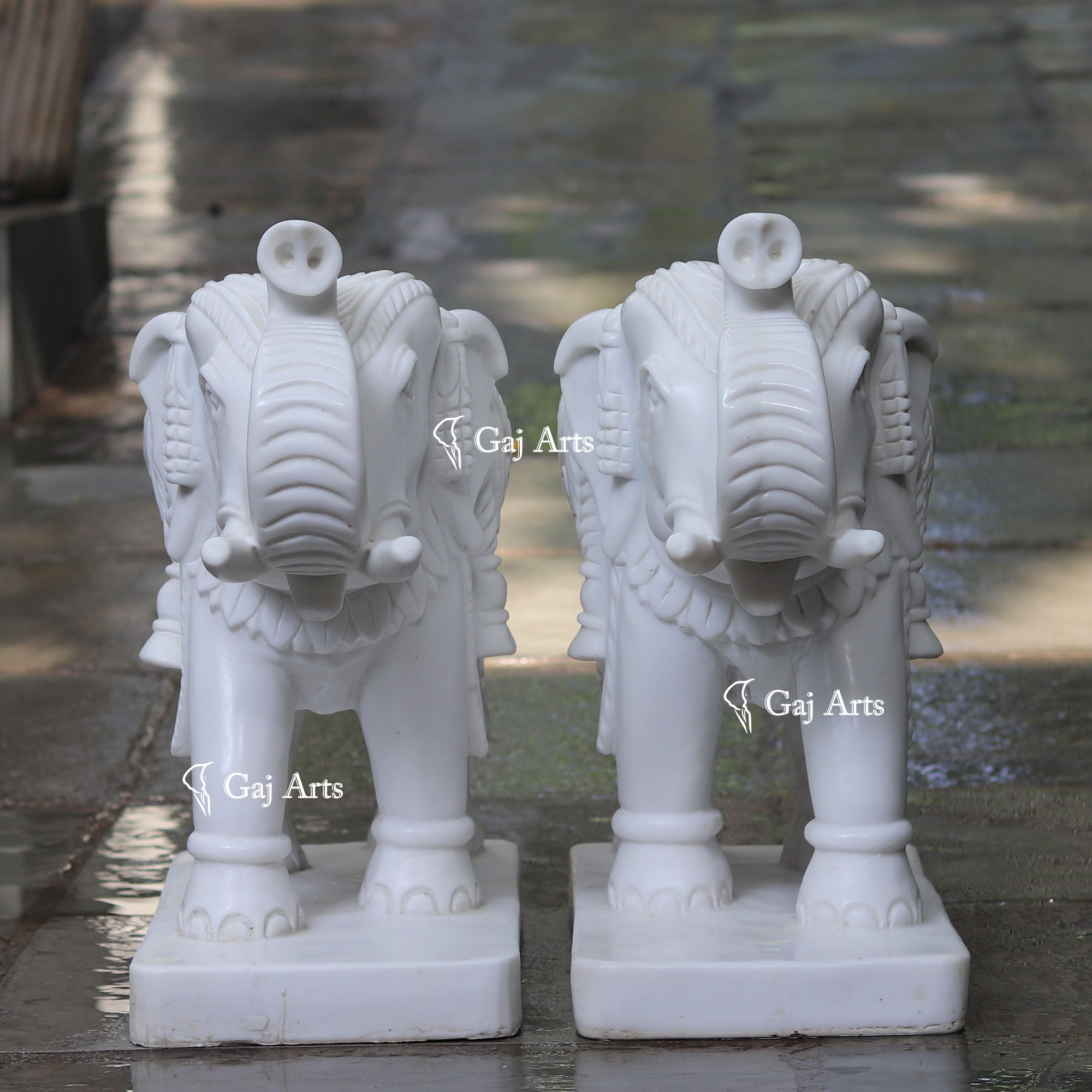 Korean Marble Elephant Statue | 24 Inch
