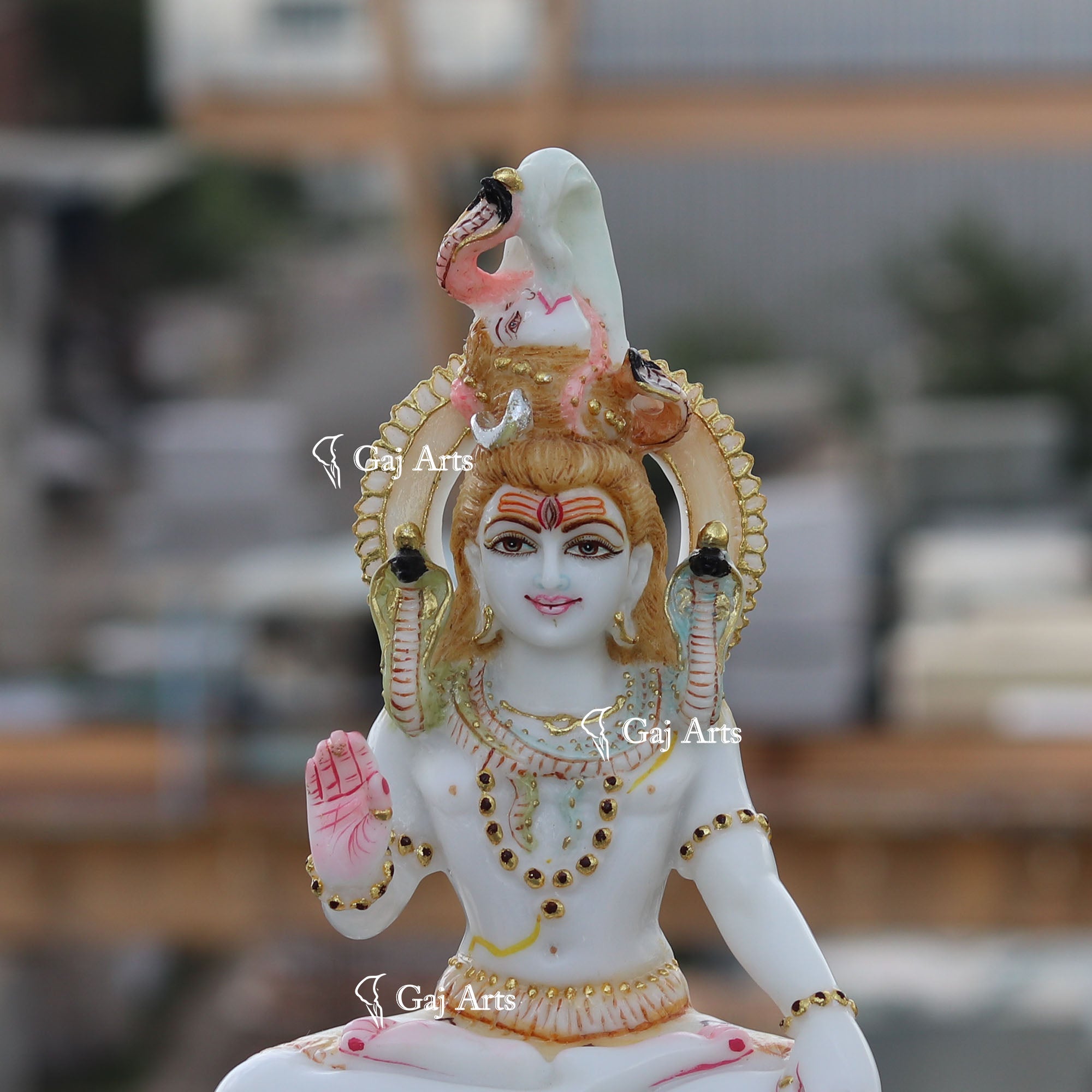 White Ethiopia  Marble Lord Shiva Statue | 10 Inch
