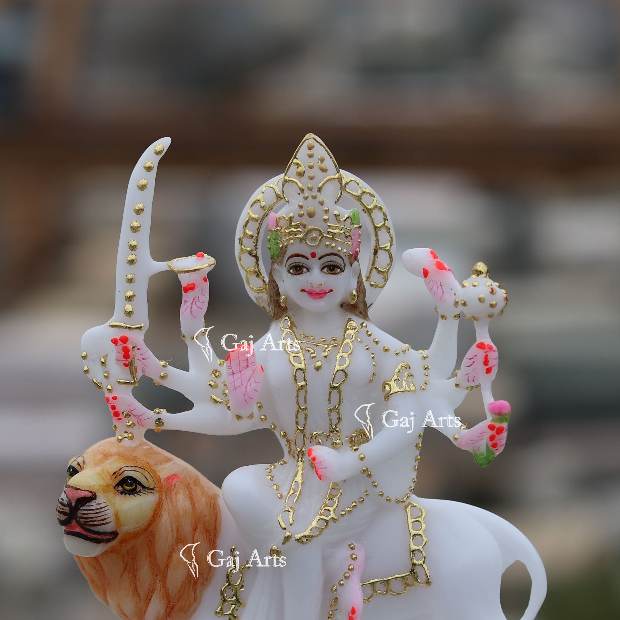 Handcrafted Marble Durga Maa Idol | 7 Inch