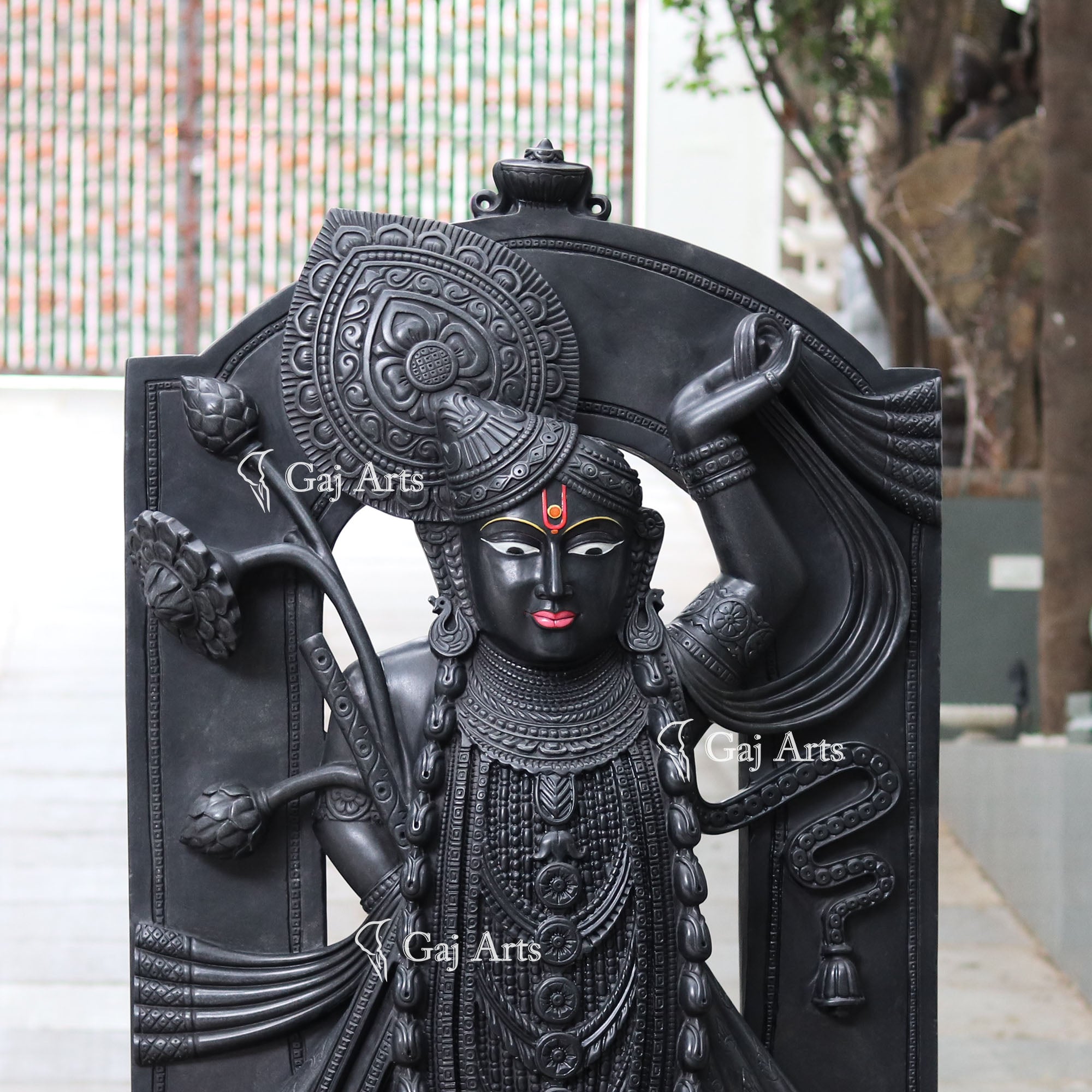 Black Marble Shreenath Ji Statue | 60 Inch