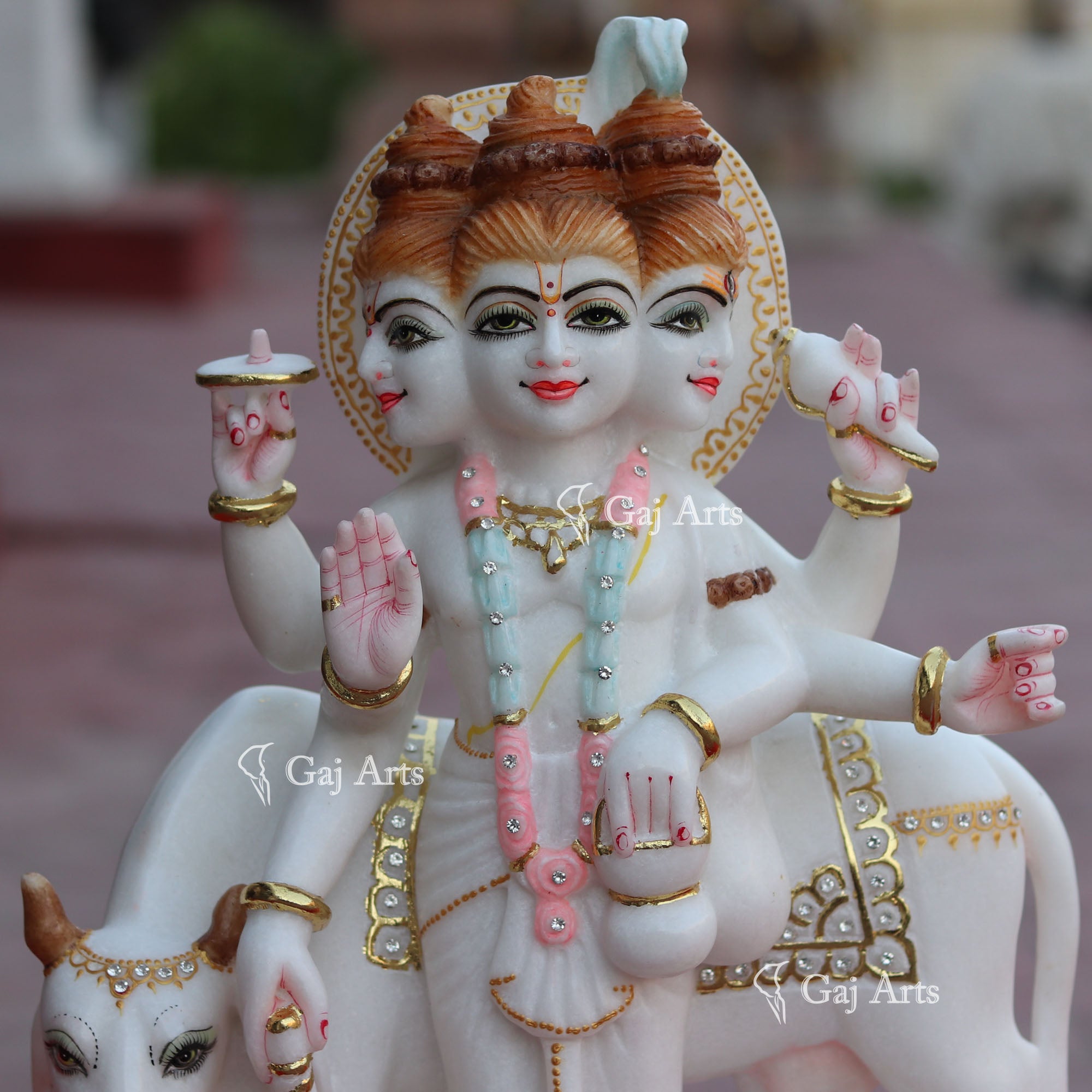 Makrana Marble Dattatreya Idol | 18 Inch