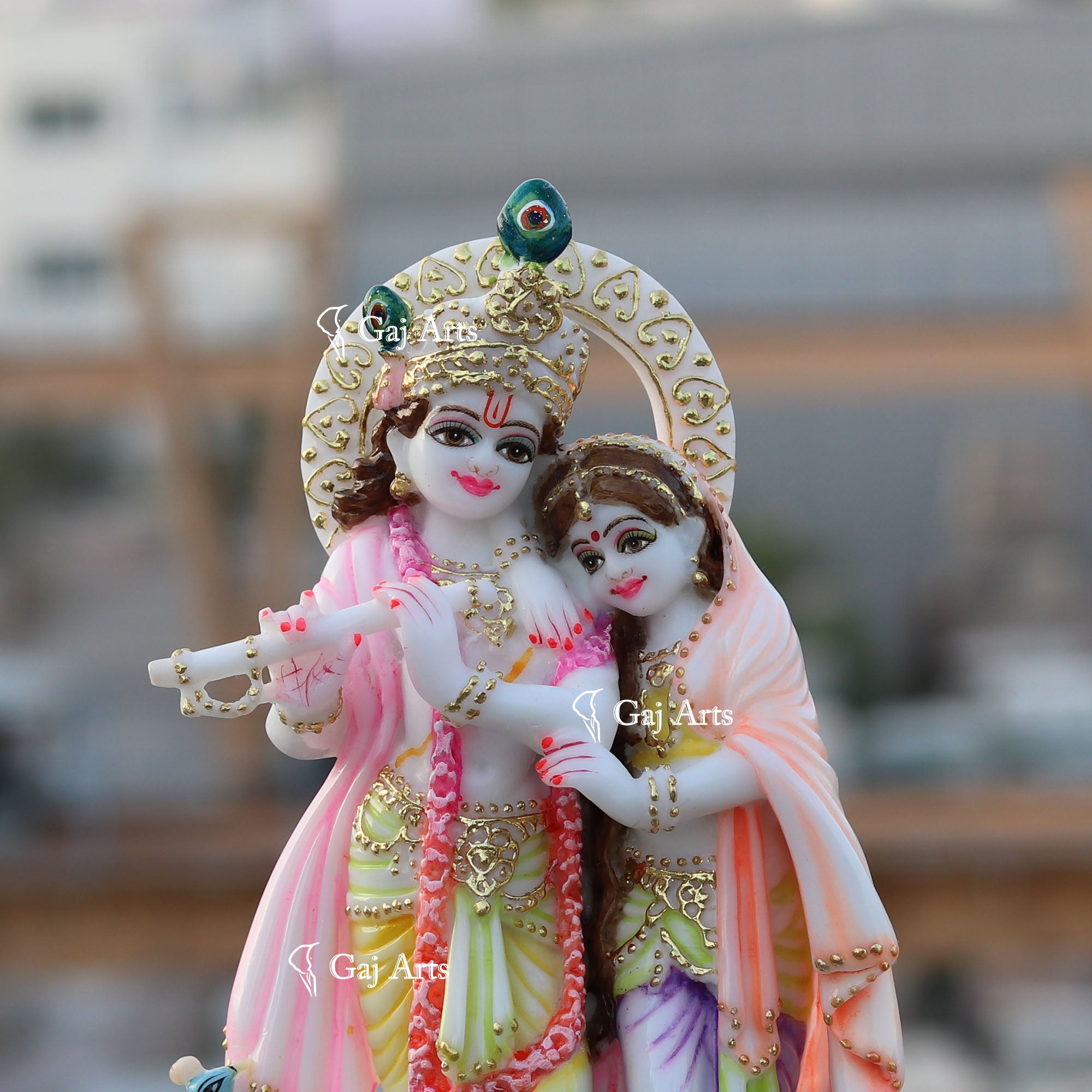 White Marble Ethiopia Radha Krishna Jodi | 12 Inch
