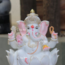 White Marble Ethiopia Ganesh Idol | 18 Inch