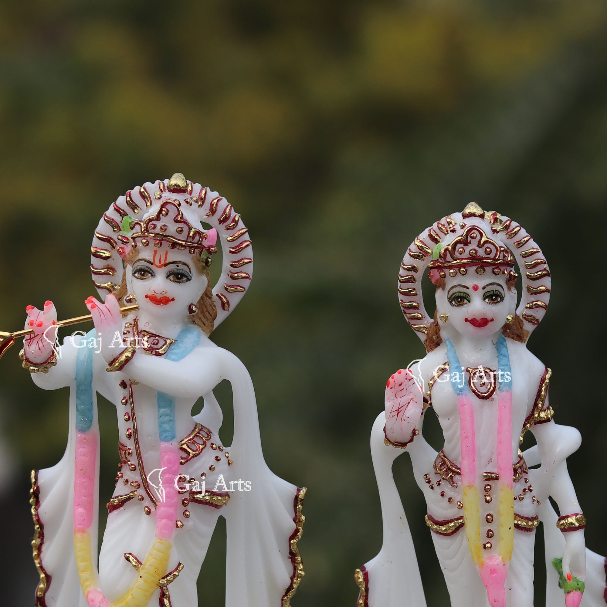 Divine Radha Krishna Idol | 7 Inch | White Marble
