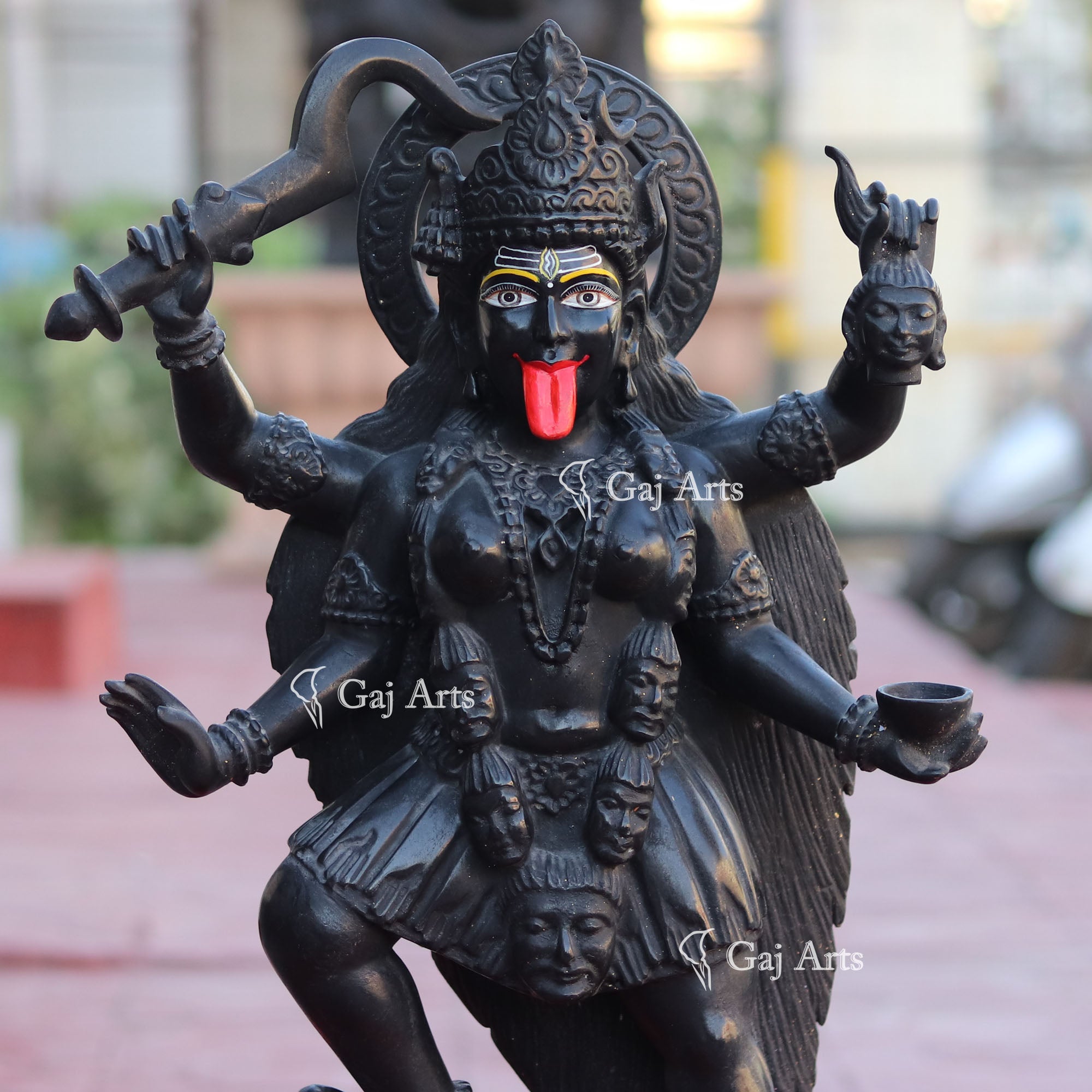 Black Marble Kali Mata Idol | 24 Inch