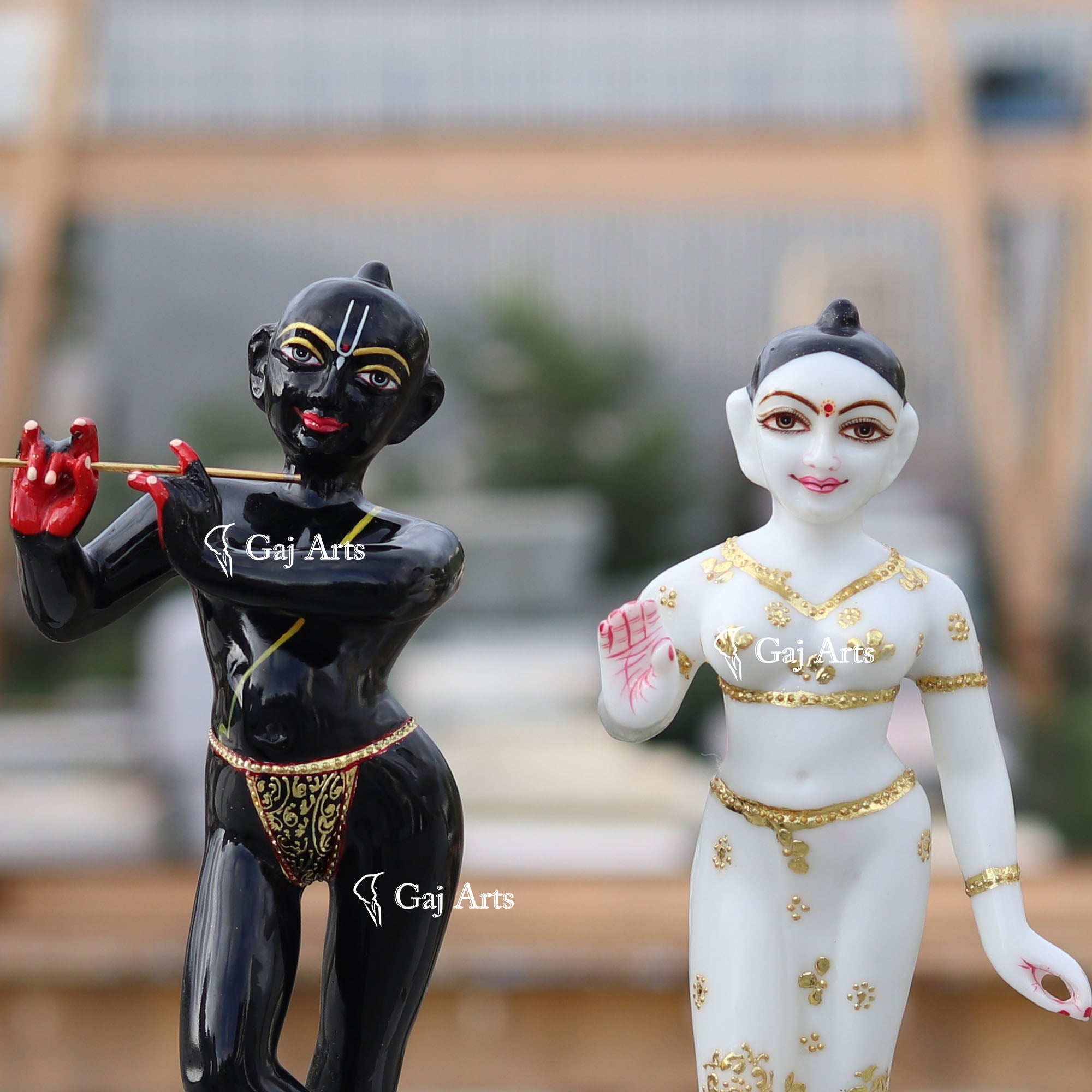 Rajasthan Black Marble Iskon Radha Krishna Idol | 12 Inch