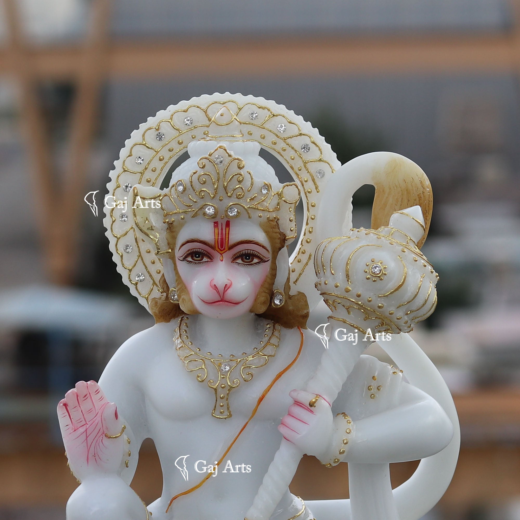 Ethiopia Marble Hanuman Ji Idol | 12 Inch