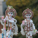 White Marble Ethiopia Radha Krishna Idol | 18 Inch