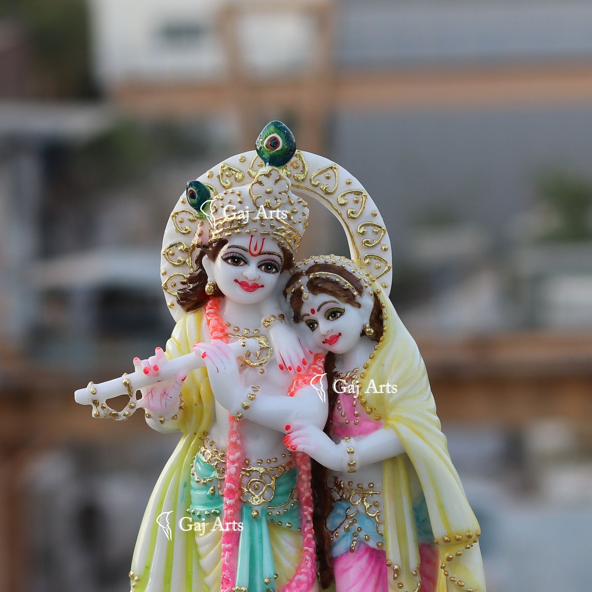 White Marble Ethiopia Radha Krishna Jodi | 12 Inch