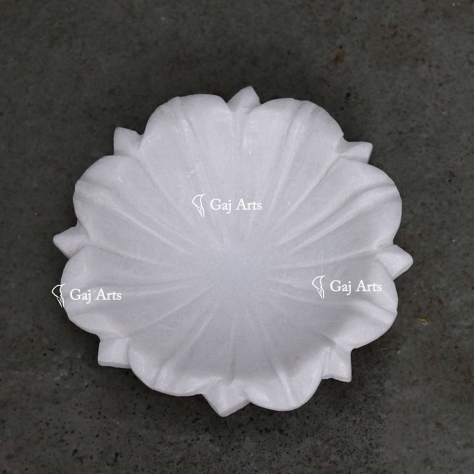 Classic White Marble Flower Bowl | 6 Inch