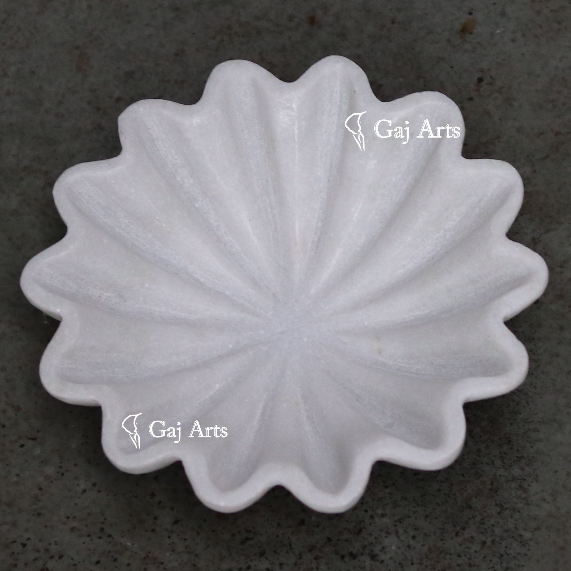 White Marble Decorative Flower Bowl | 6 Inch