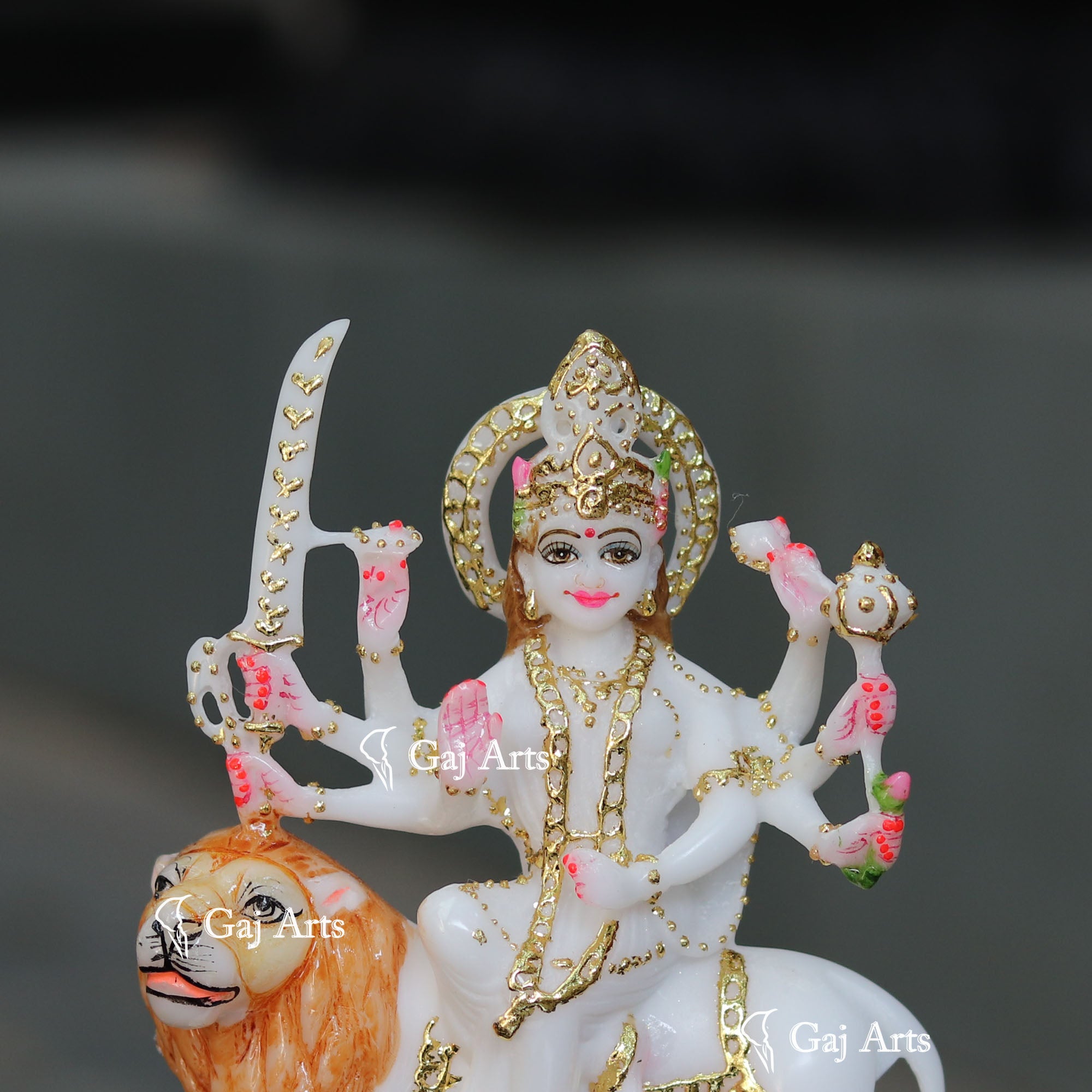 Marble Durga Maa Idol | 7 Inch