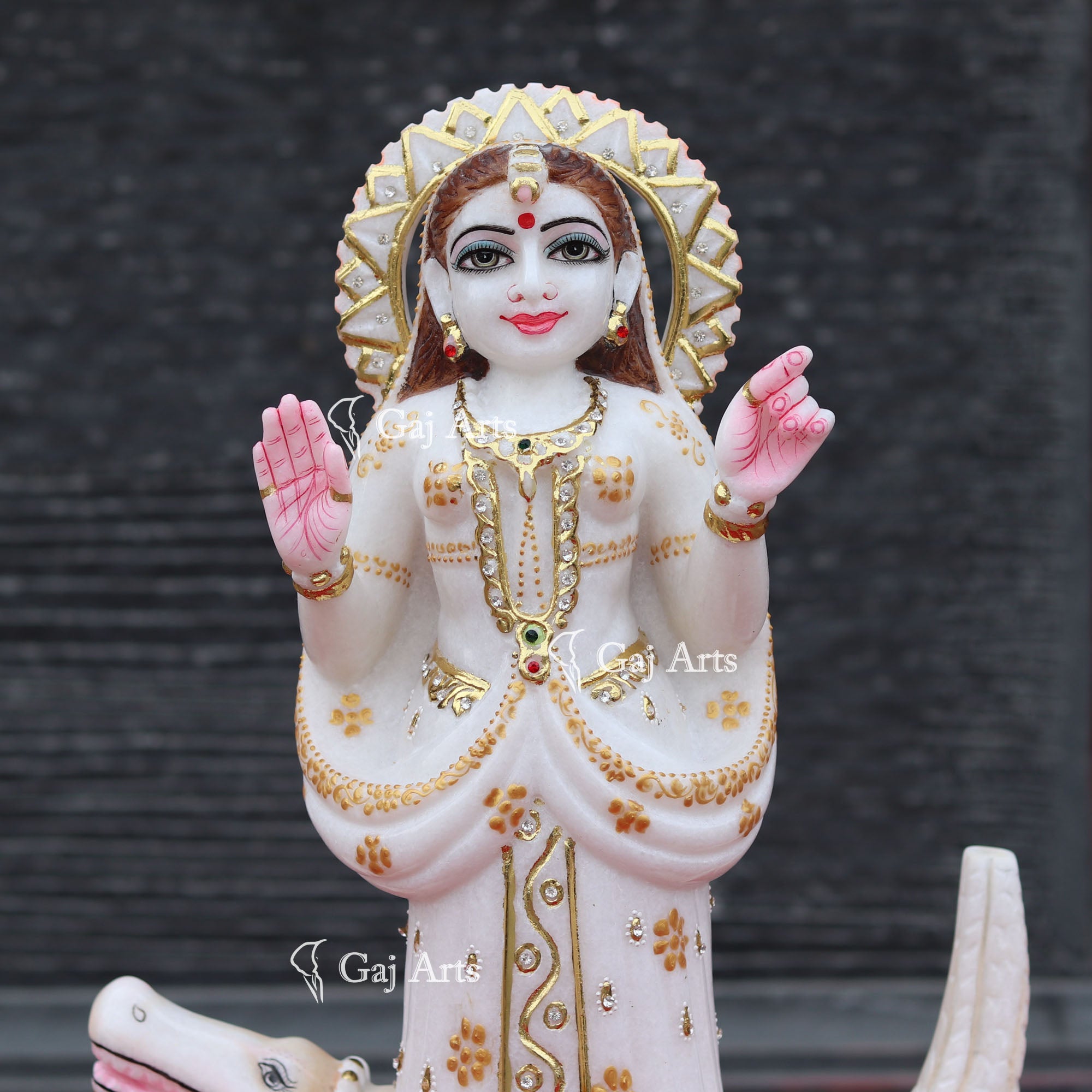 White Makrana Marble Khodiyar Maa Idol | 18 Inch