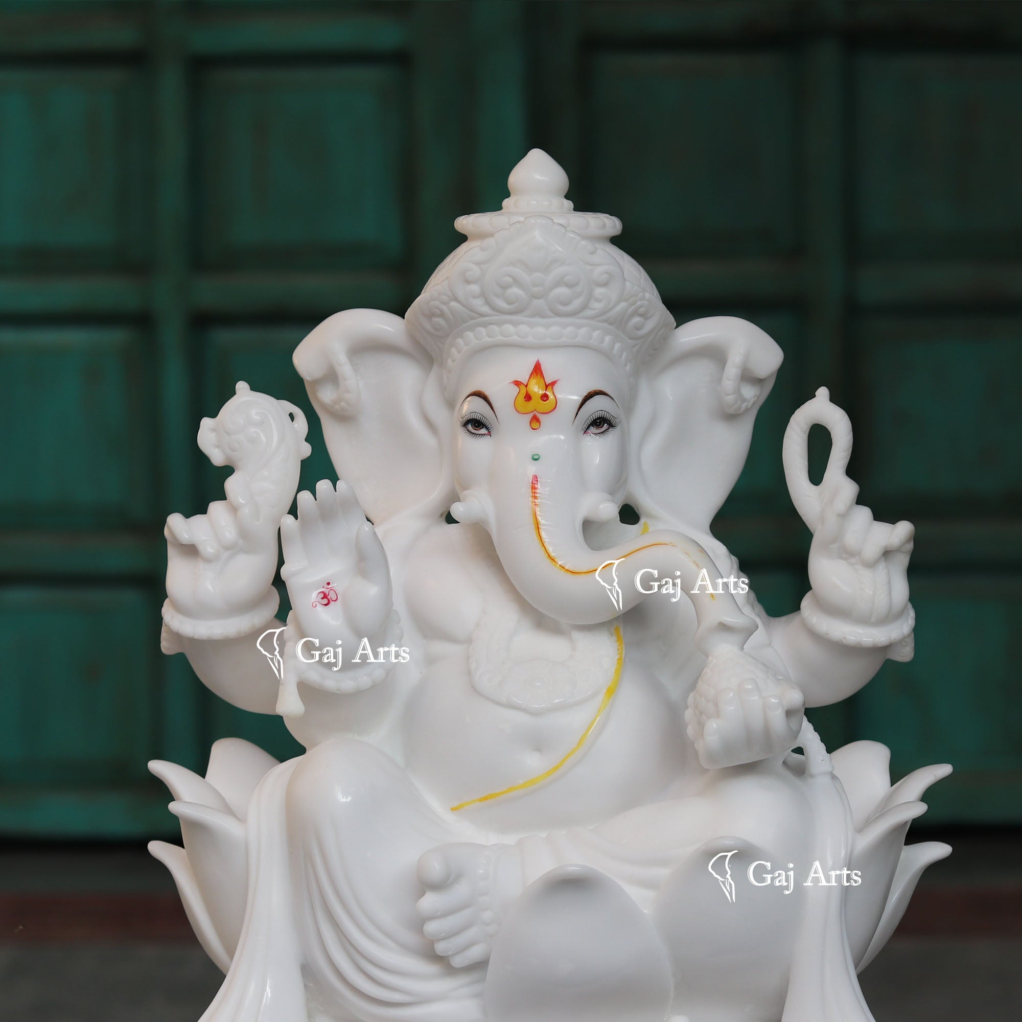 White Marble Ethiopia Ganesh Idol | 24 Inch