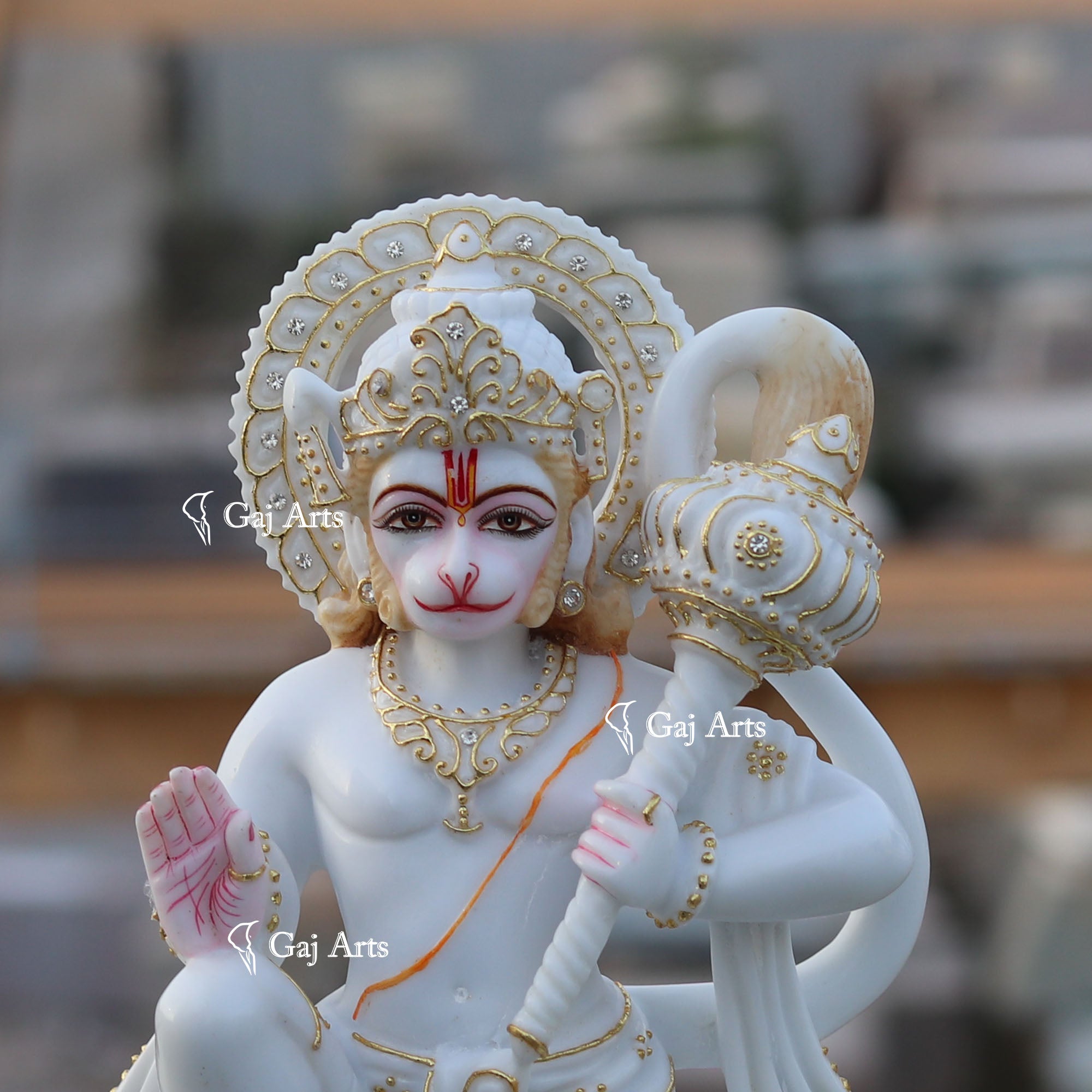 Ethiopia Marble Hanuman Ji Idol | 12 Inch