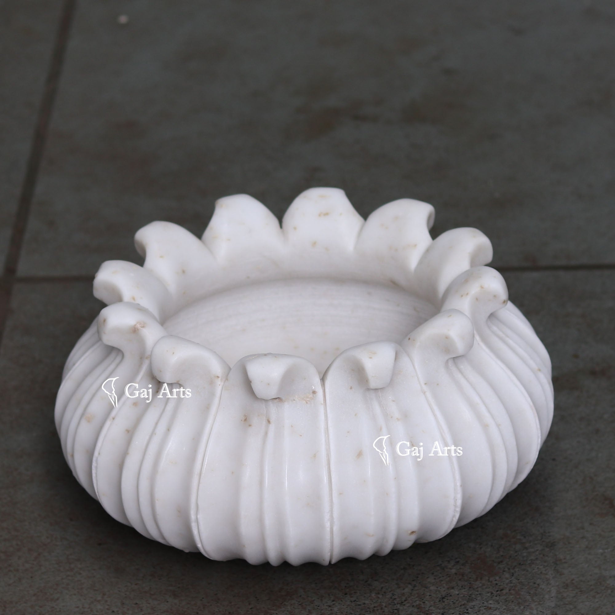 White Marble Elegant Decorative Bowl | 12 Inch