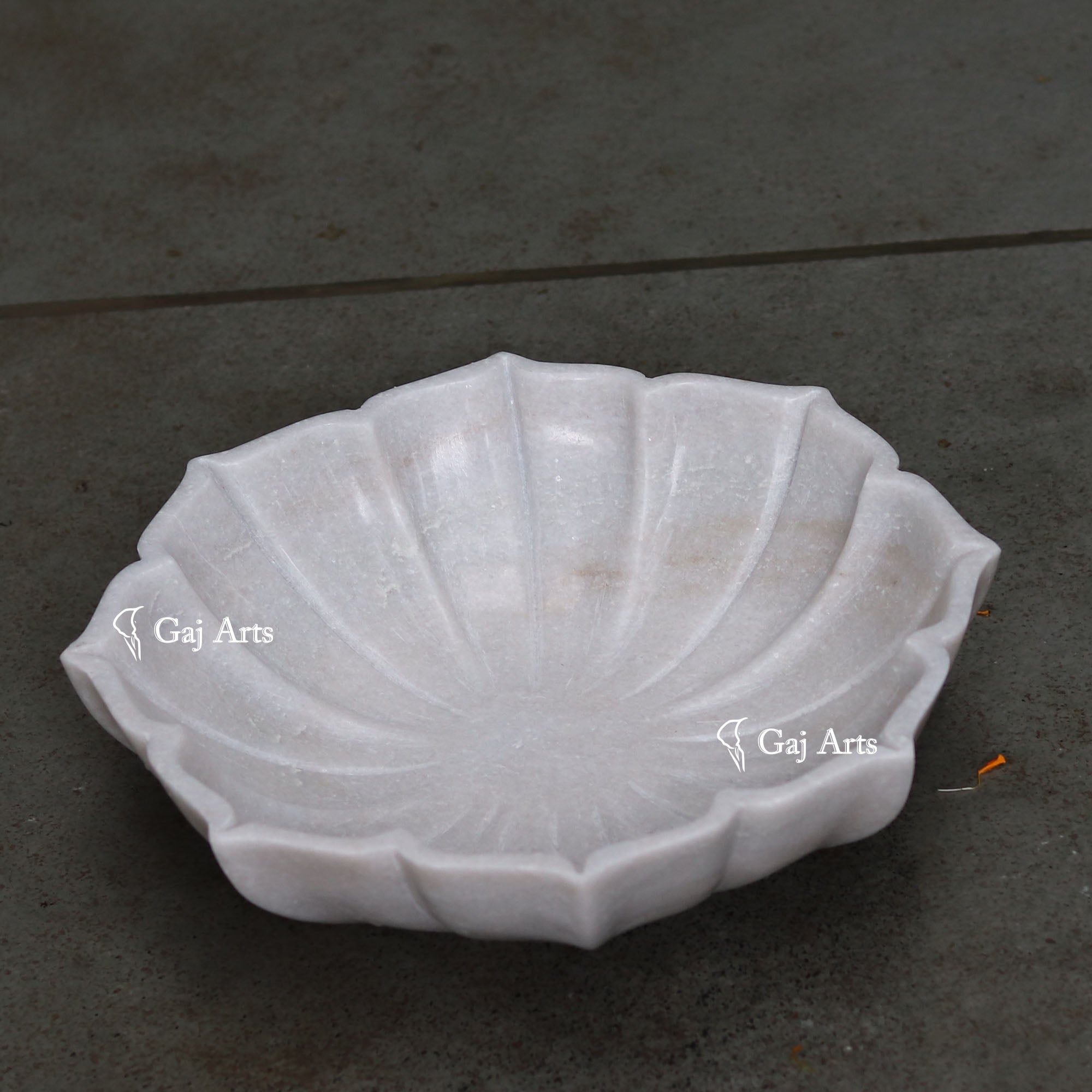 Luxury White Marble Flower Bowl | 12 Inch