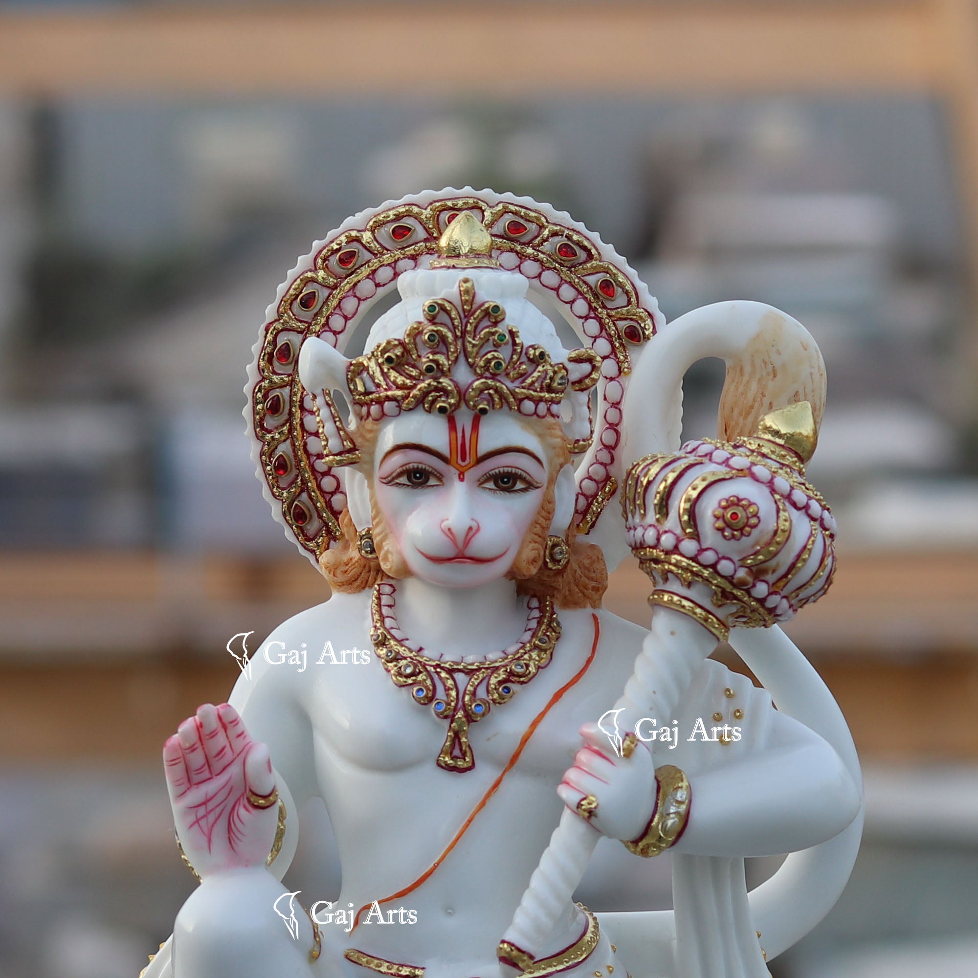 Ethiopia Marble Hanuman Ji Idol | 12 Inch