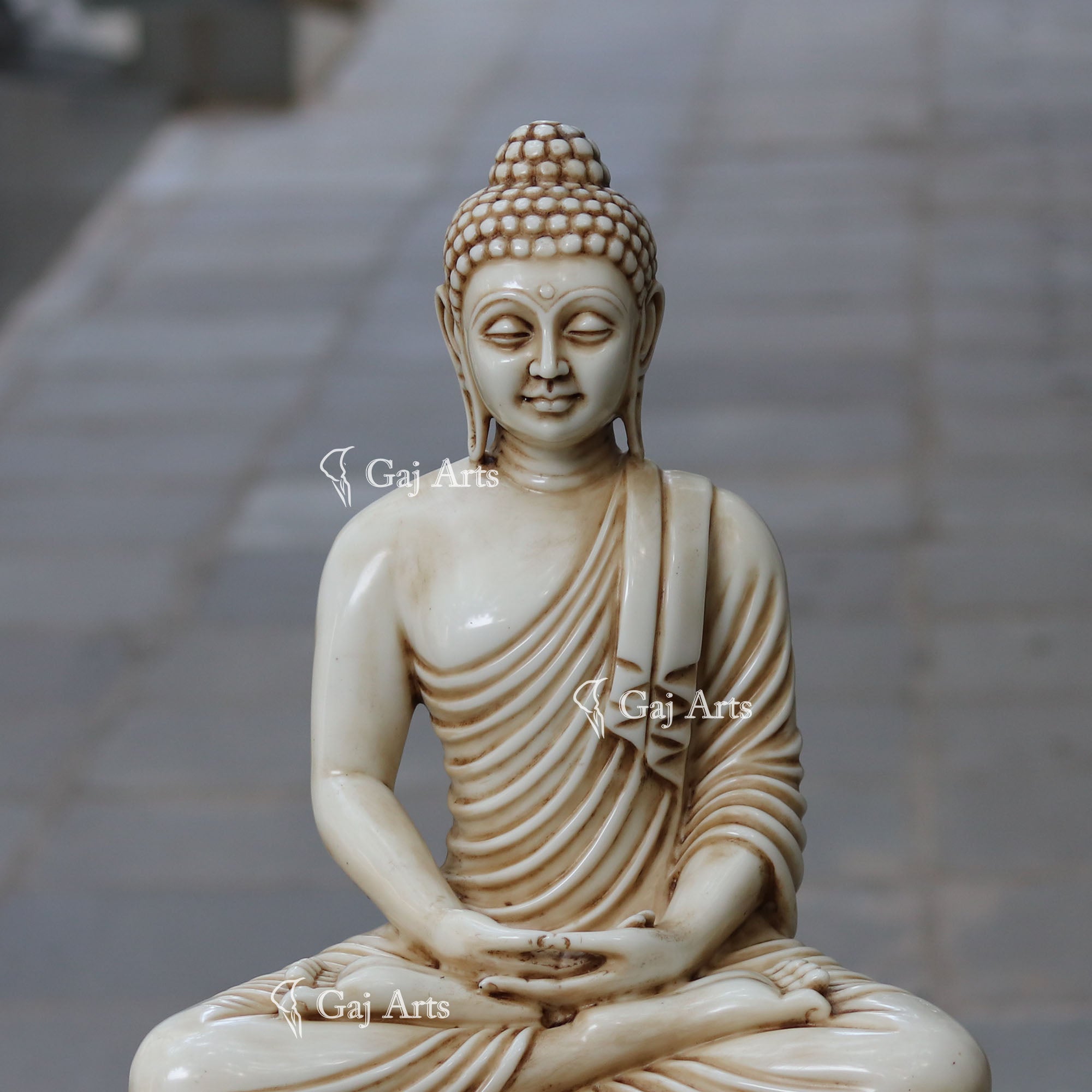White Marble Buddha Statue | 24 Inch