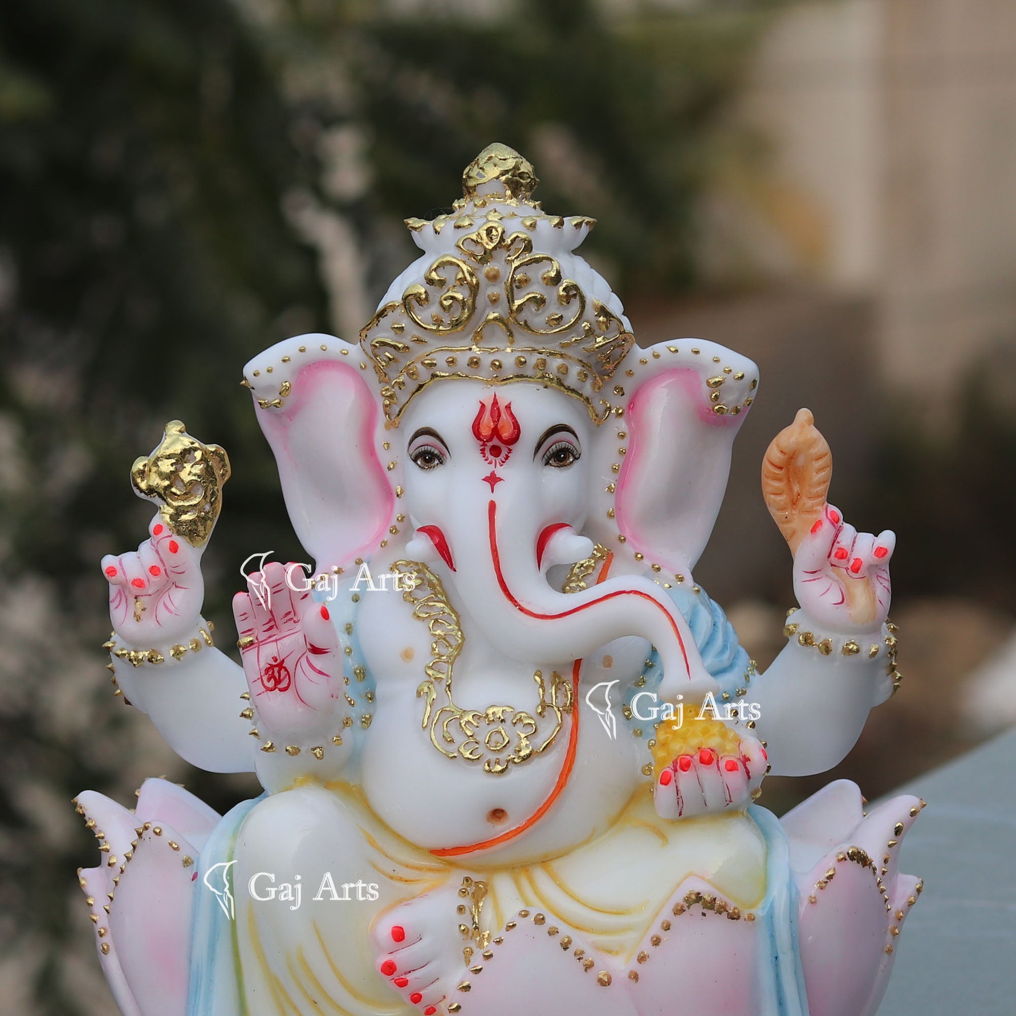 Ganpati Idol on Lotus | 12 Inch