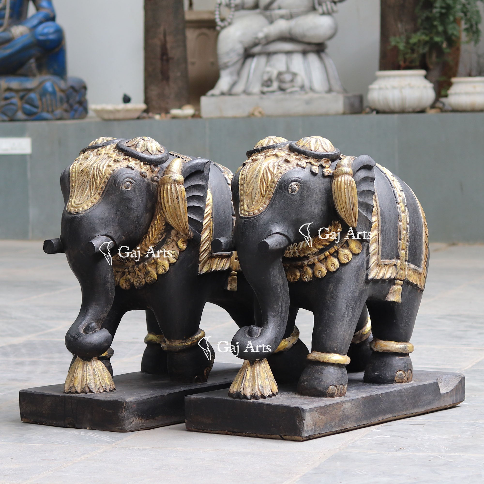 Natural Sandstone Elephant Statue | 30 Inch