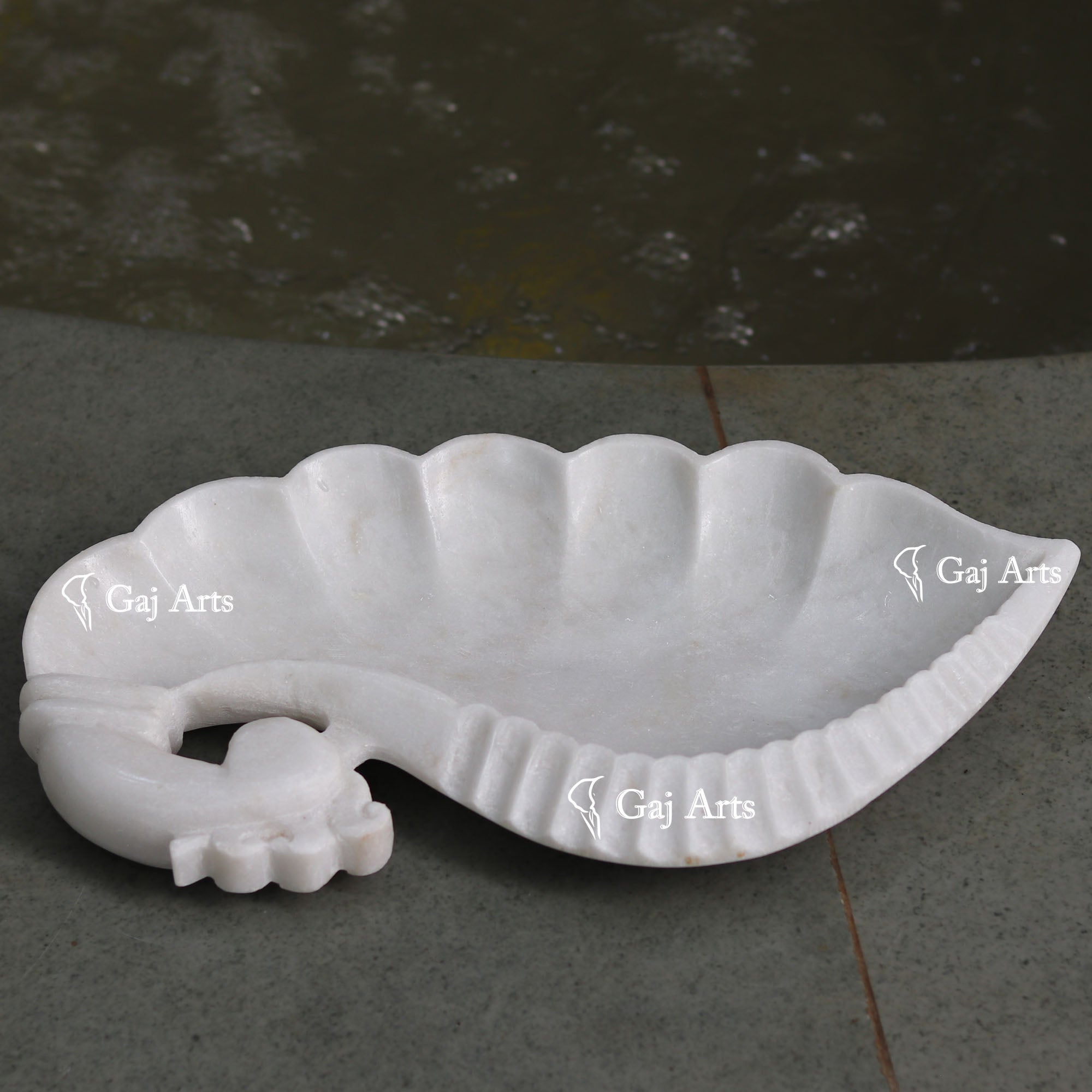White Marble Luxury Flower Bowl | 14 Inch