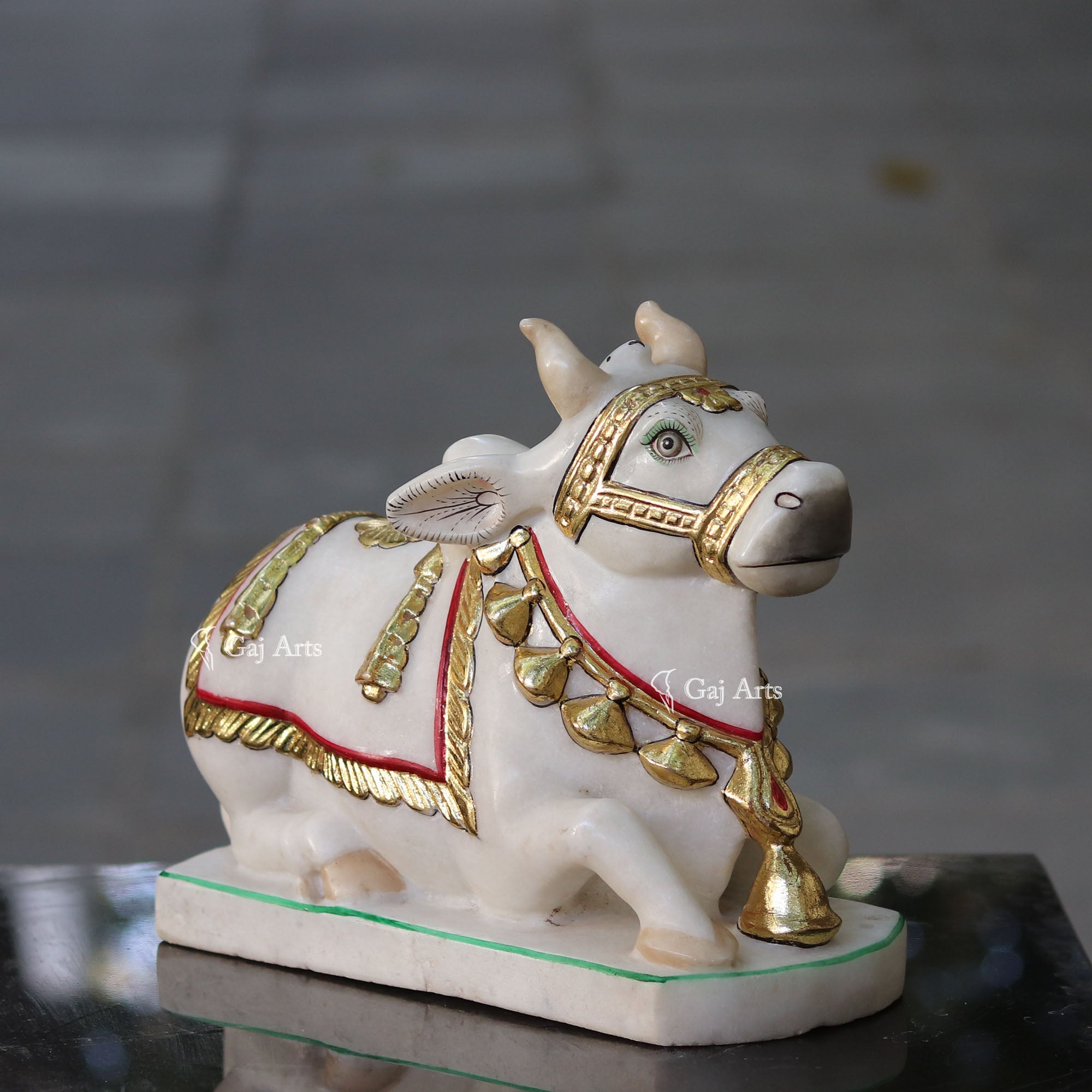 Marble Nandi Idol | 12 Inch