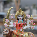 Handcrafted White Marble Durga Maa Idol | 12 Inch