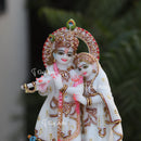 White Marble Radha Krishna Statue | 12 Inch