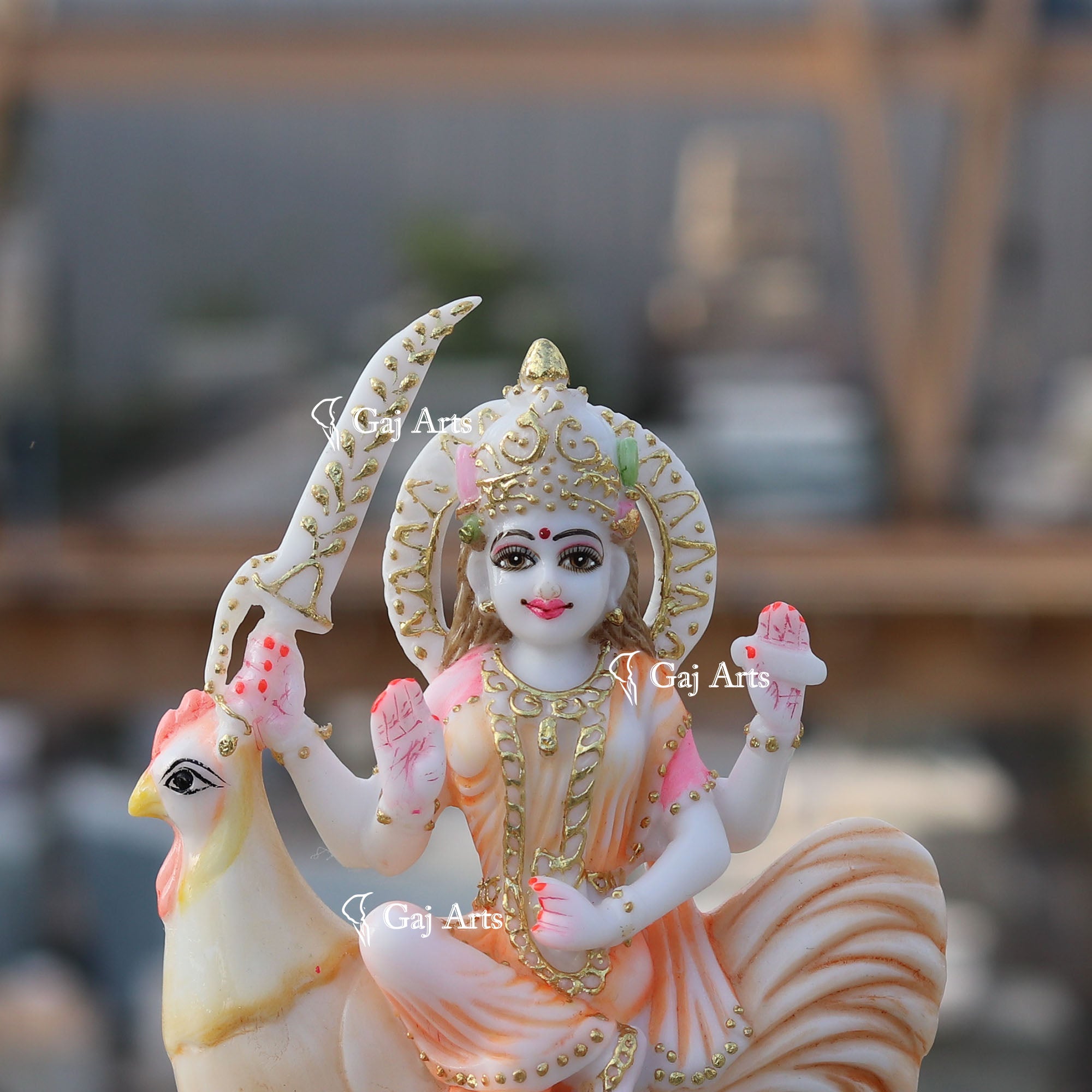 White Marble Bahu Charni Mata Idol | 9 Inch