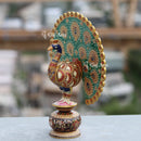 Wooden  Peacock 10"