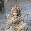 White Marble Saraswati Maa Idol | 30 Inch
