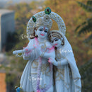 White Marble Ethiopia Radha Krishna Idol | 24 Inch