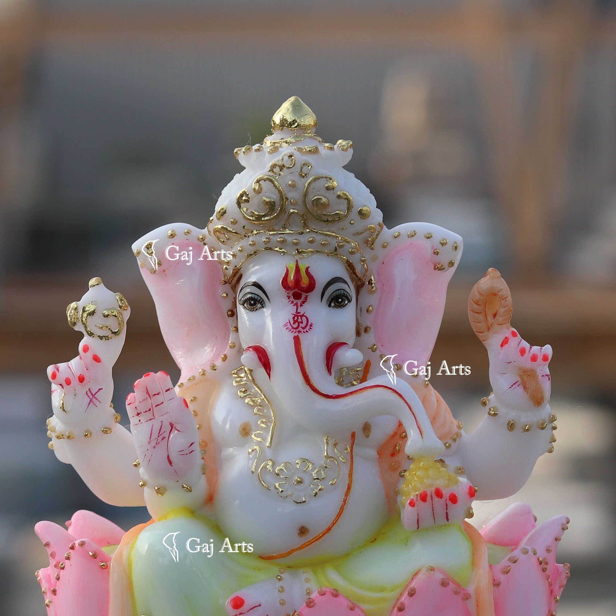 White Marble  Ethiopia Ganesh Murti | 7Inch